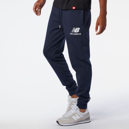 Shop New Balance Essential Stacked Logo Sweatpants MP03558-AG grey