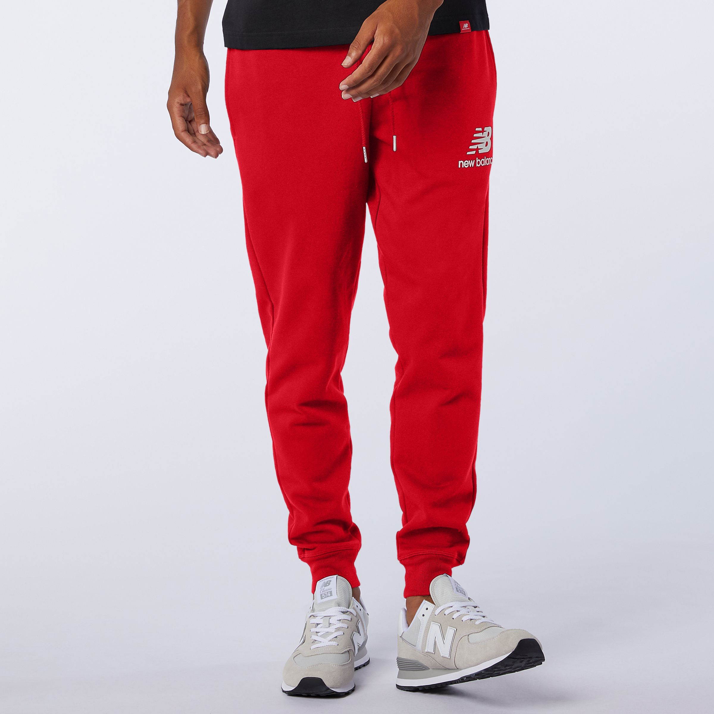 

New Balance Men's NB Essentials Stacked Logo Sweatpant Red - Red