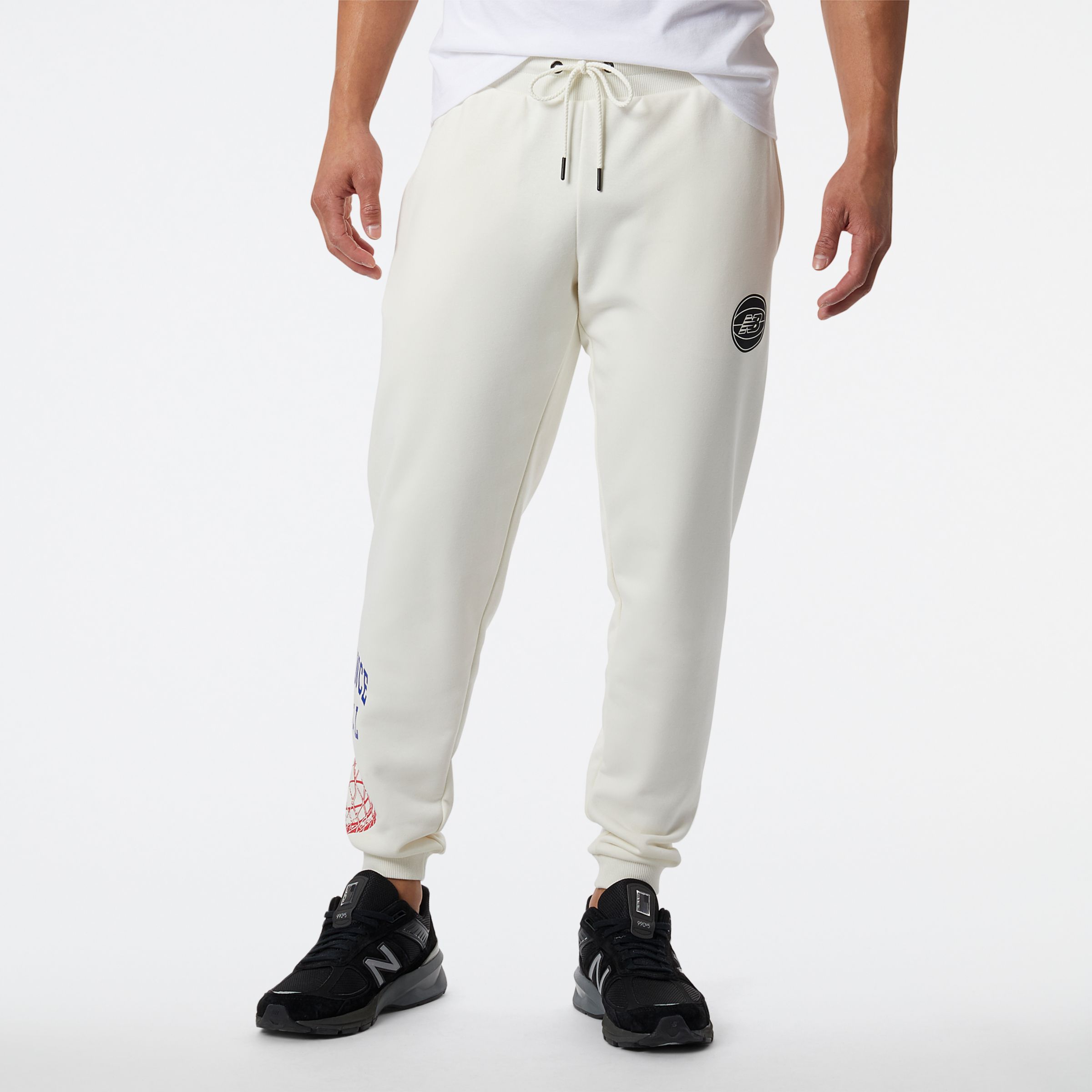 

New Balance Men's NB Hoops Merged Era's Pant White - White