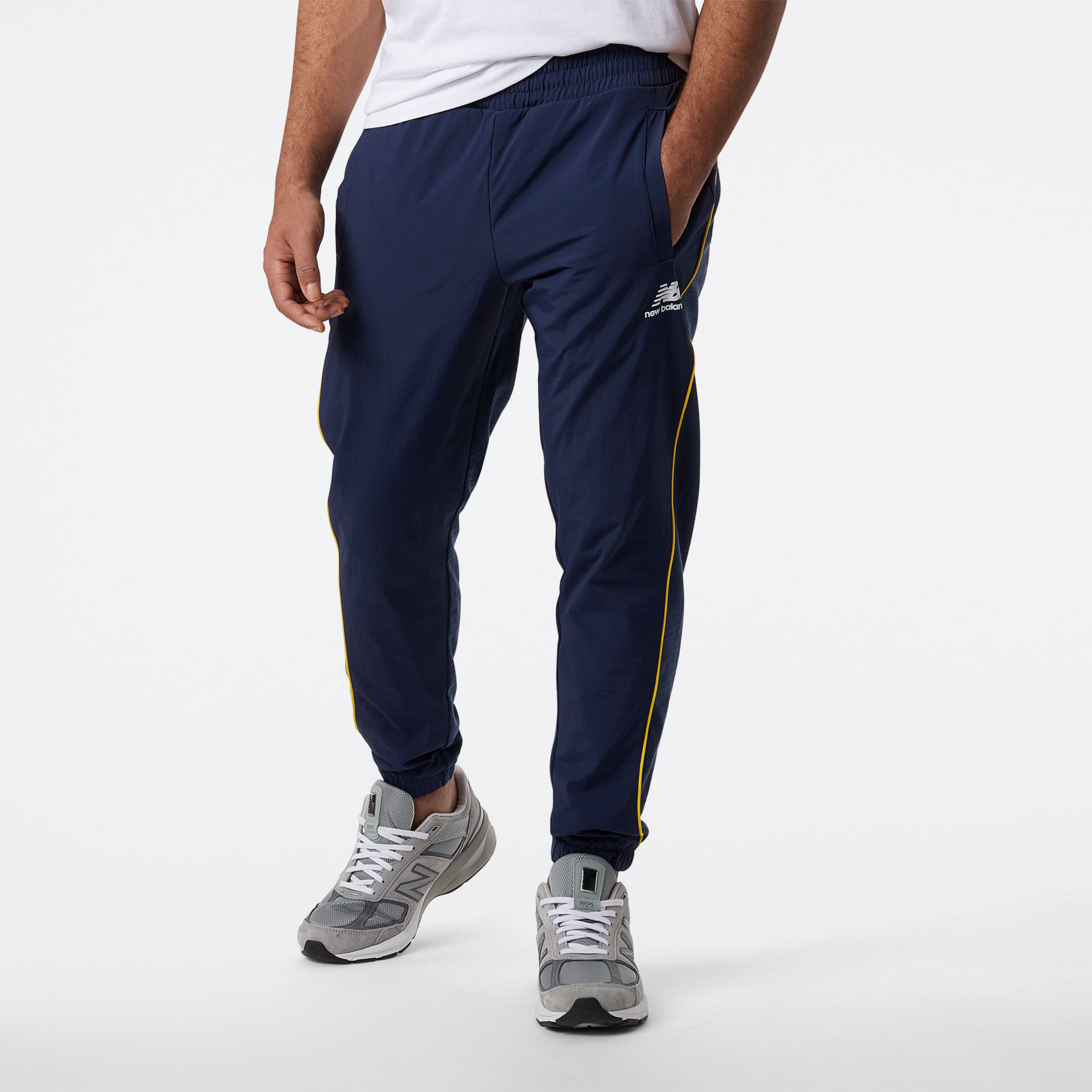 New Balance Homens Cal?as NB Athletics Heavy Jersey in Azul, Polywoven, Tamanho XL
