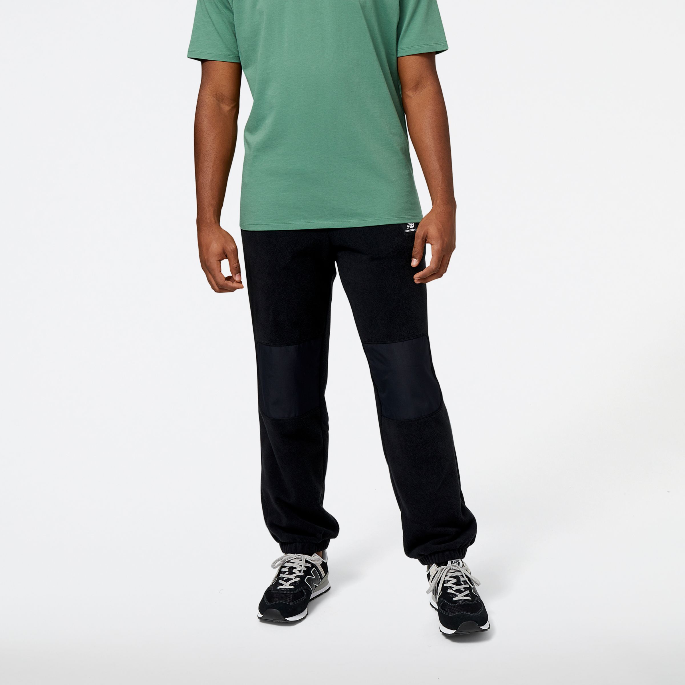 New Balance Homens NB AT Pant in Preto, Poly Knit, Tamanho XL