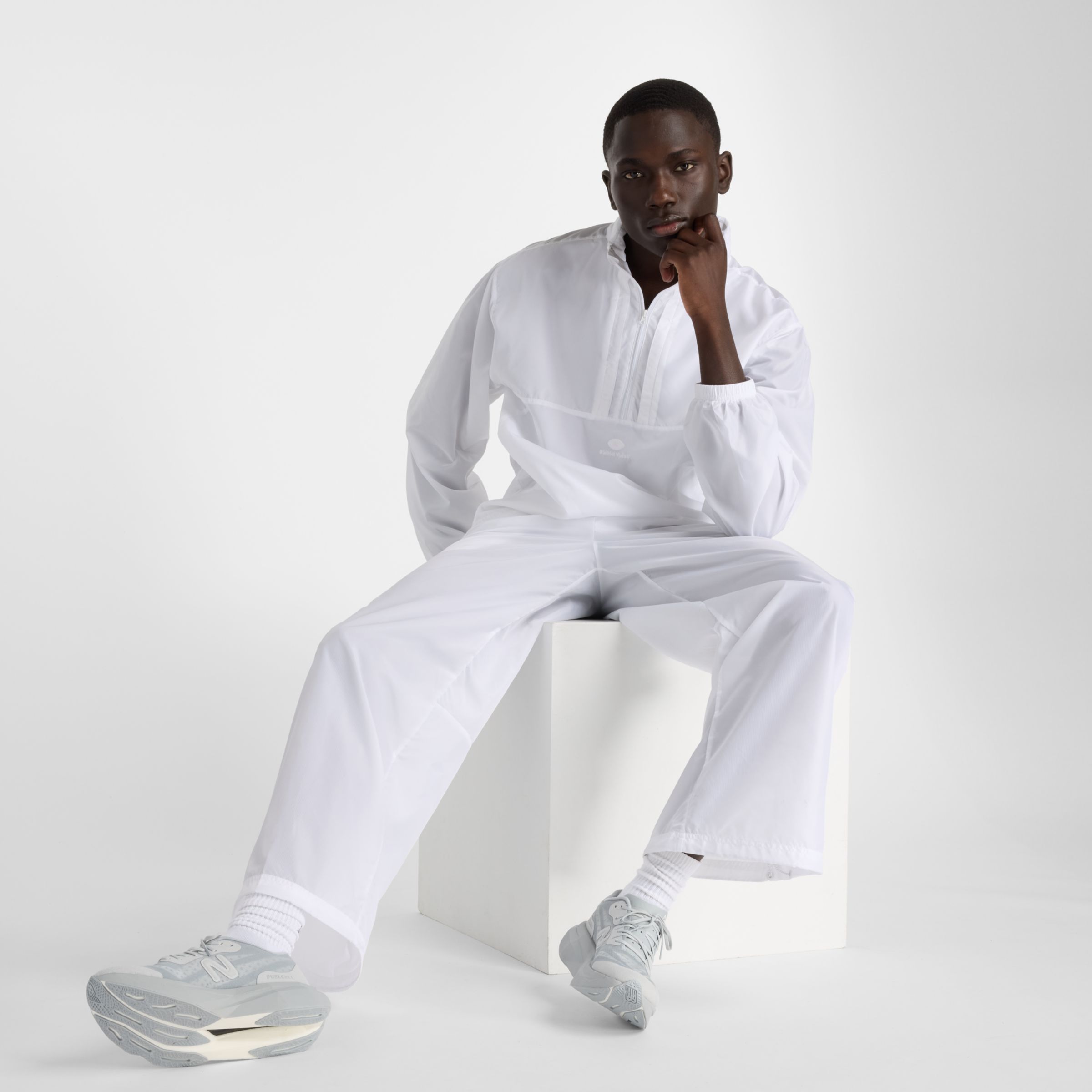 New Balance Men's District Vision X  Translucent Track Pant In White