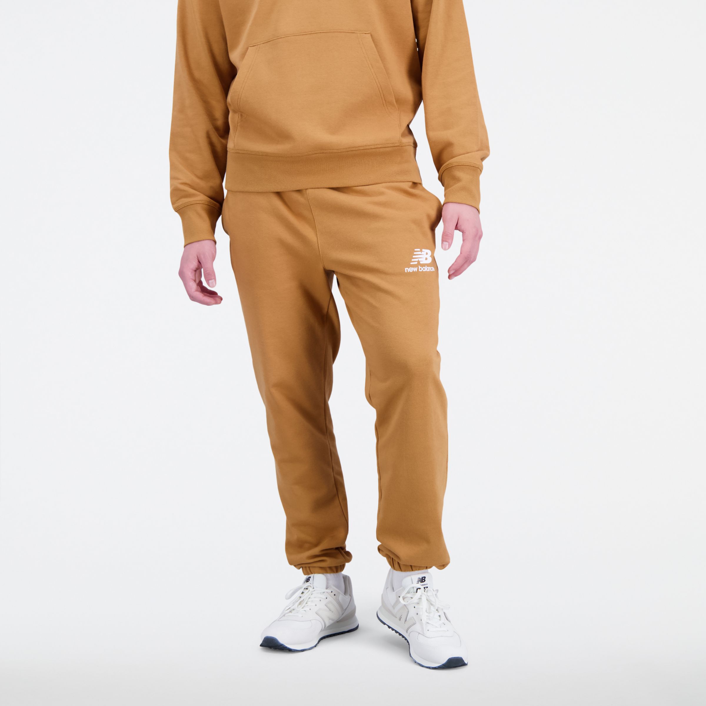 New Balance Uomo Pantaloni da tuta Essentials Stacked Logo French Terry Sweatpant, Taglia M
