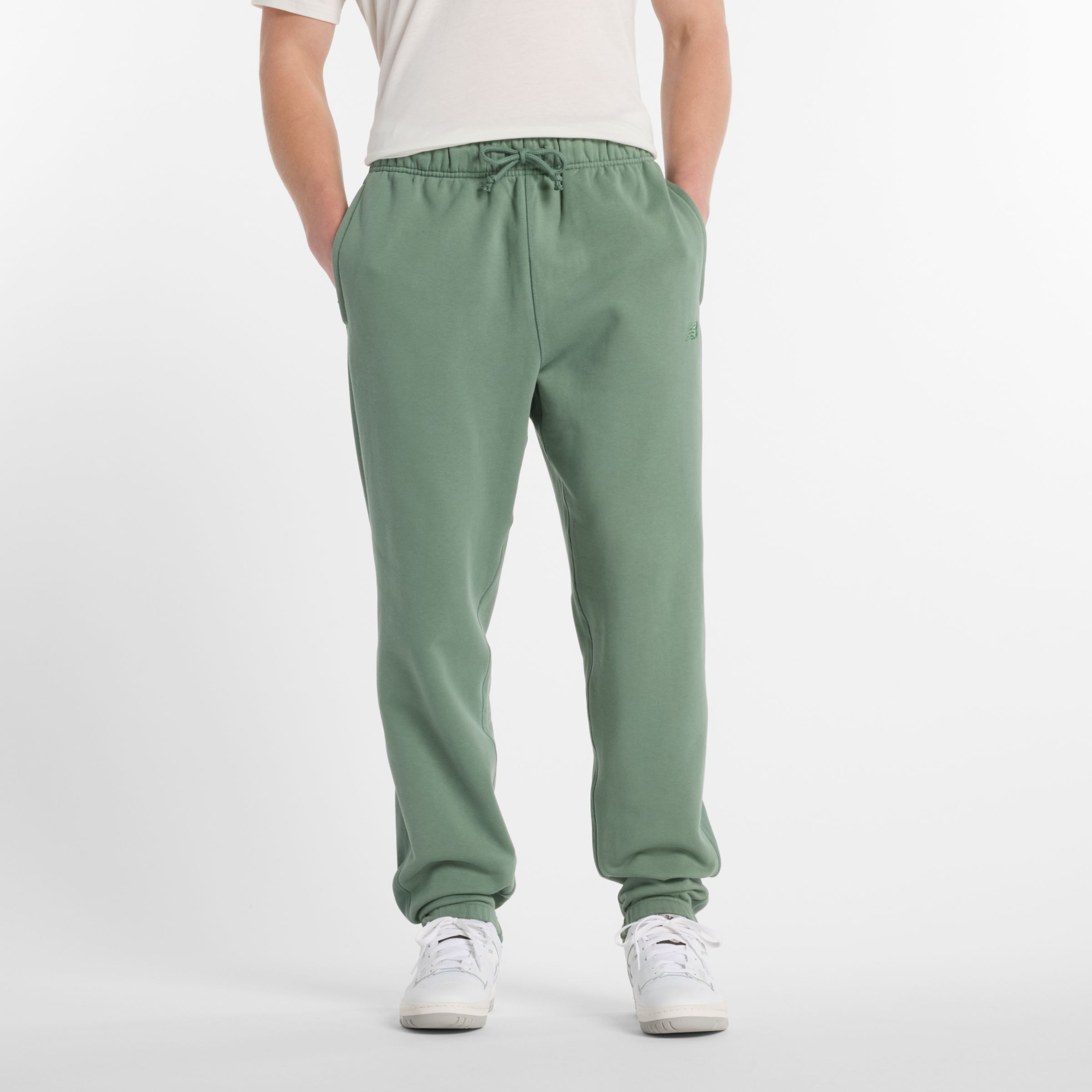 New Balance Men's Athletics French Terry Jogger in Green Cotton, size X-Large
