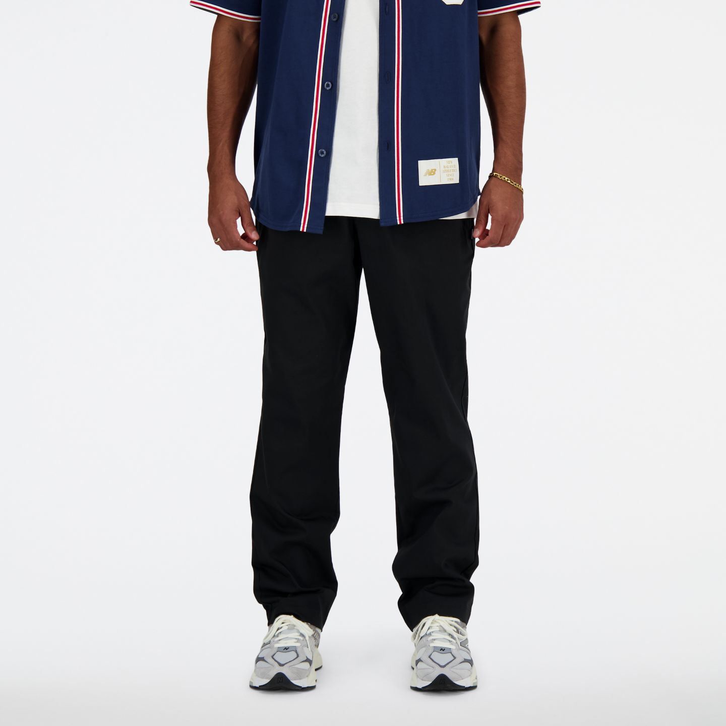 Мужские брюки New Balance Twill Straight Pant 30", цвет: Чёрный — фото 1
