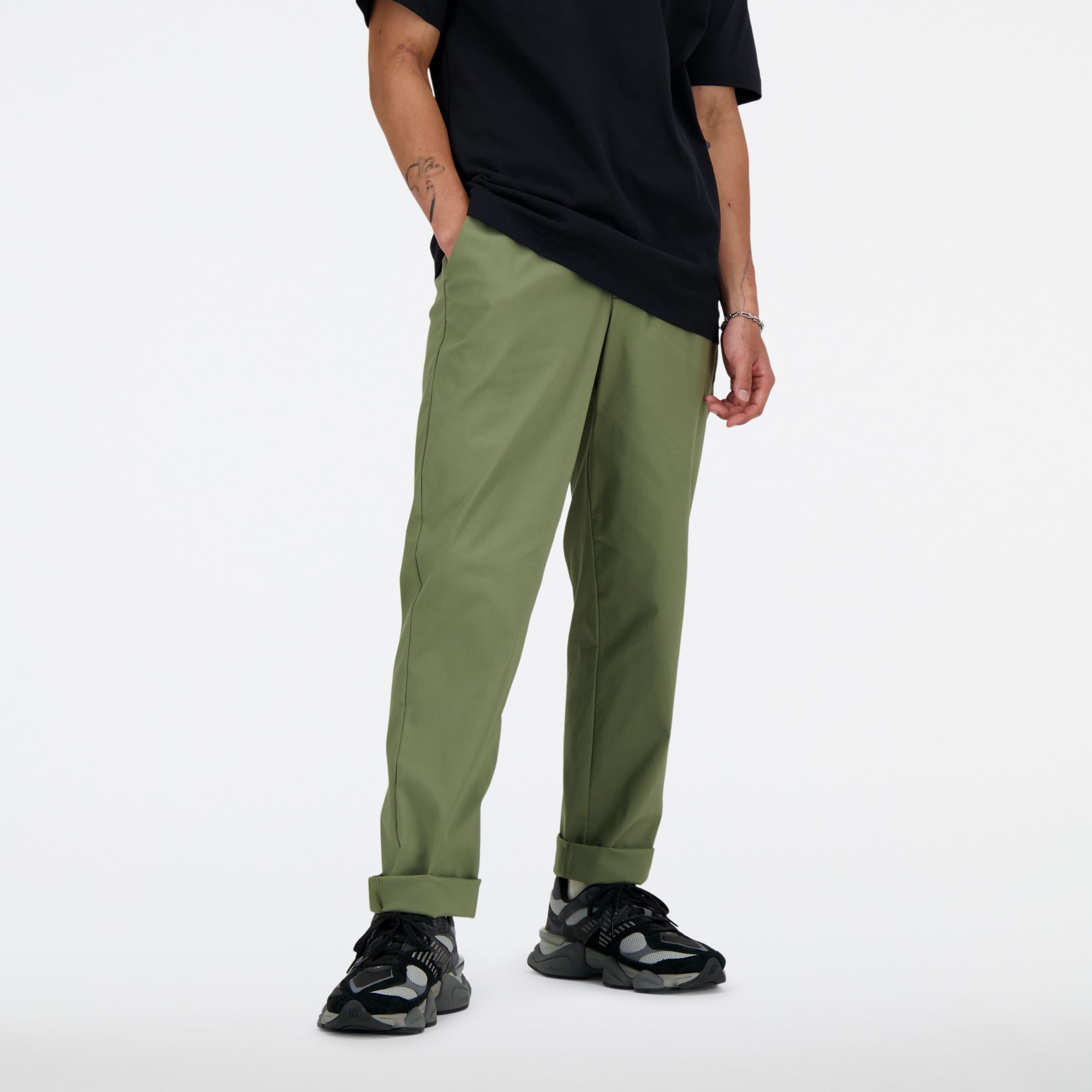 Shop New Balance Men's Twill Straight Pant 32" In Green
