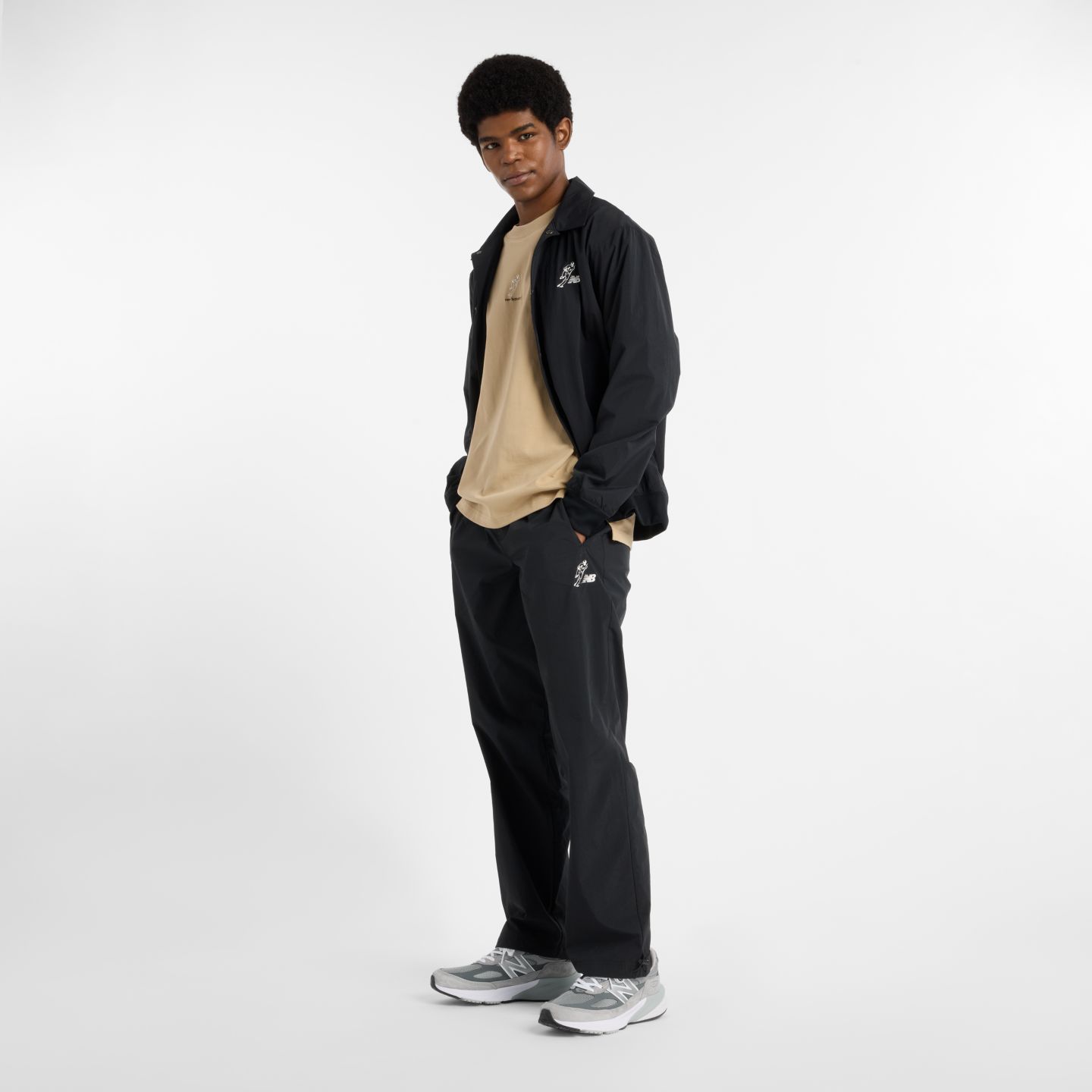 Мужские брюки New Balance Shohei Signature Woven Nylon Pant, цвет: Чёрный — фото 3