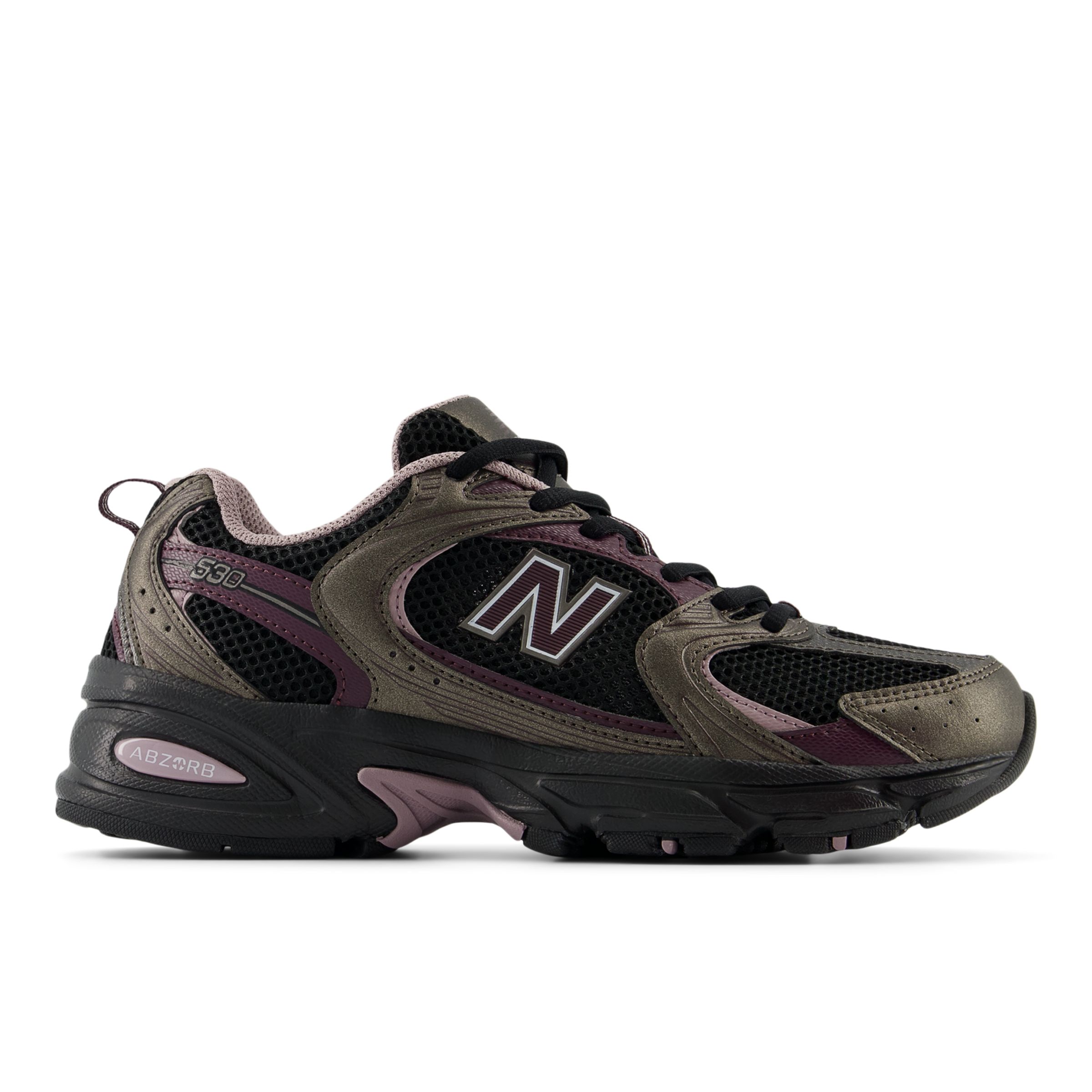 New Balance Men's 530 in Black/Purple Synthetic, size 4.5