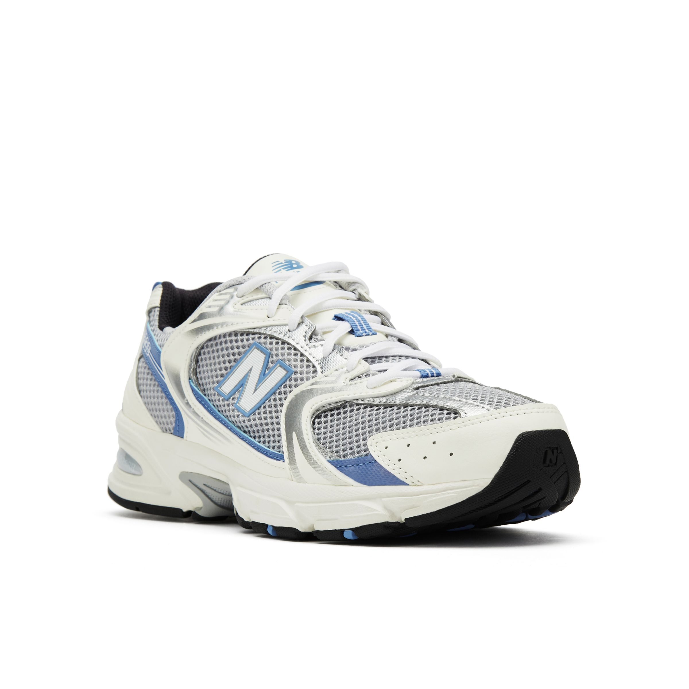 new balance 530 trainers in white red and silver