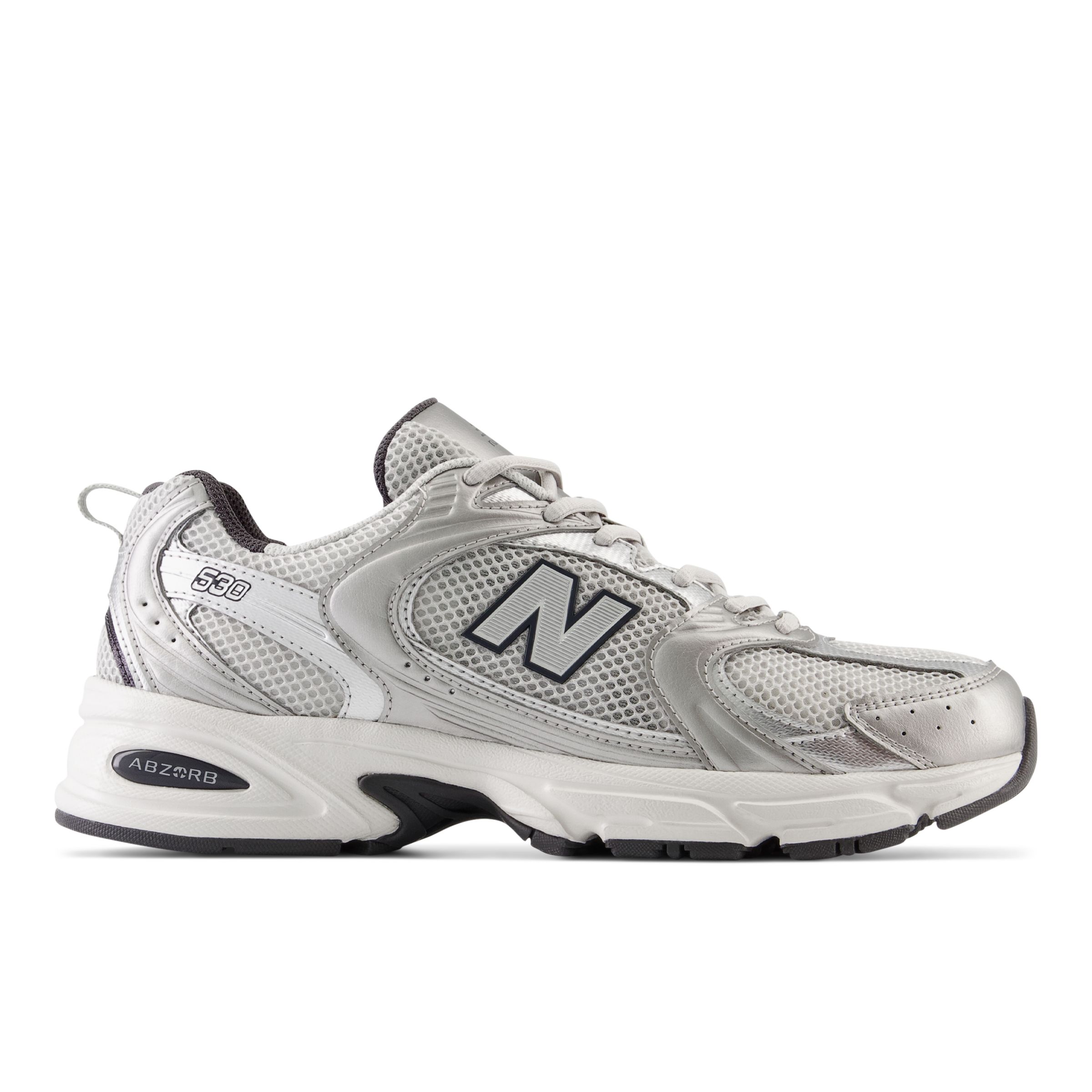 New Balance Unisex 530 in Grey Synthetic, size 6