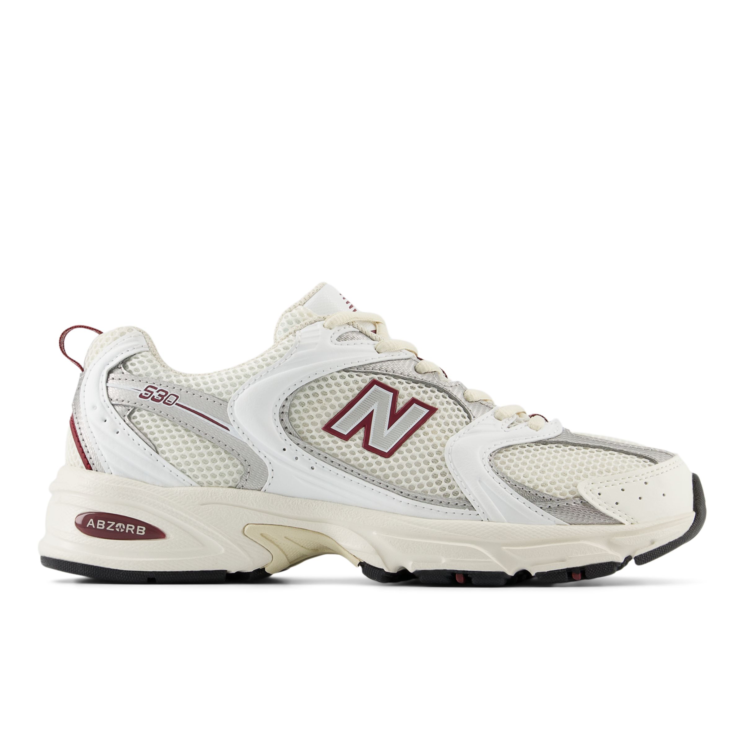 New Balance Women's 530 in White/Red/Grey Synthetic, size 6