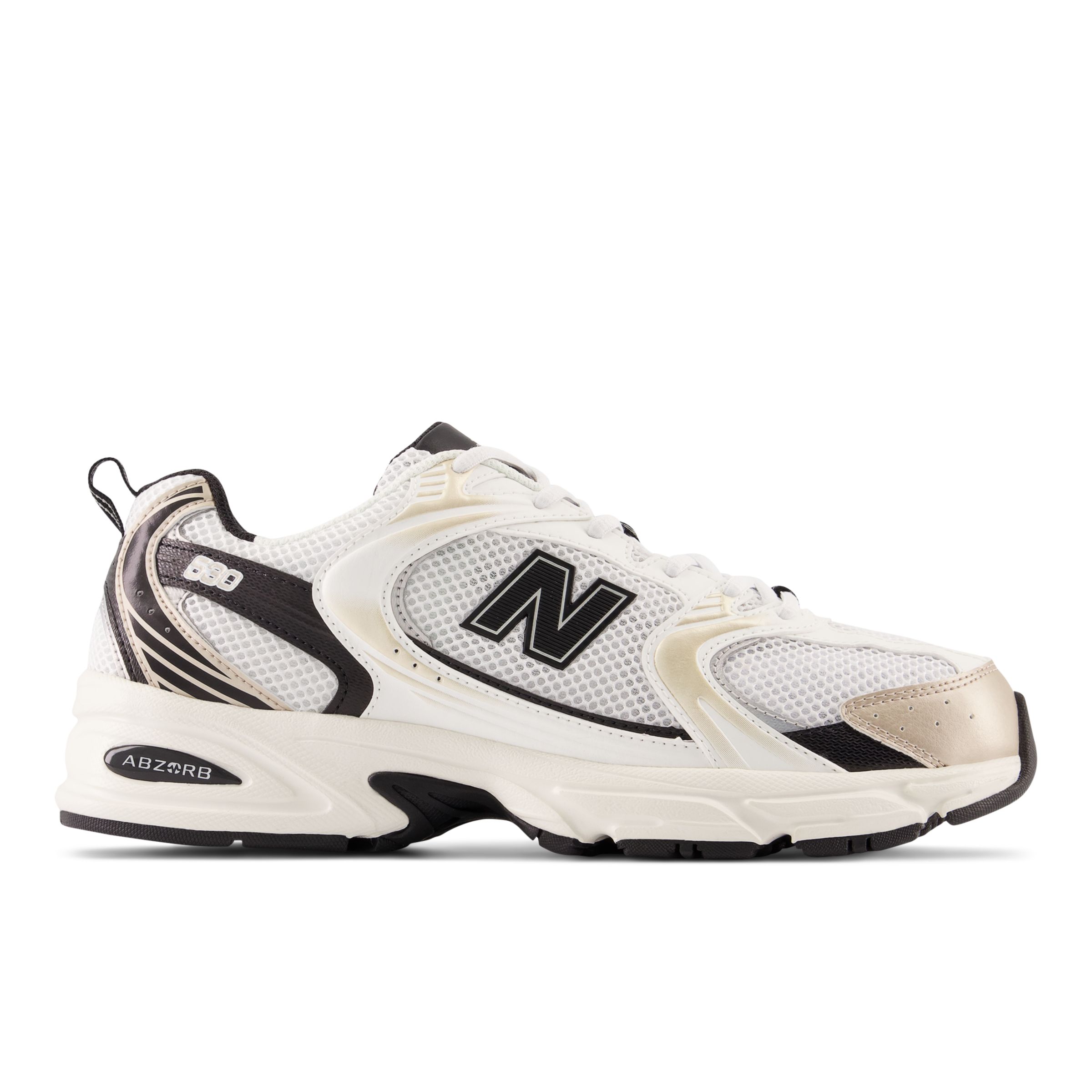 New Balance Unisex 530 - White/Beige/Black (Size 10.5)