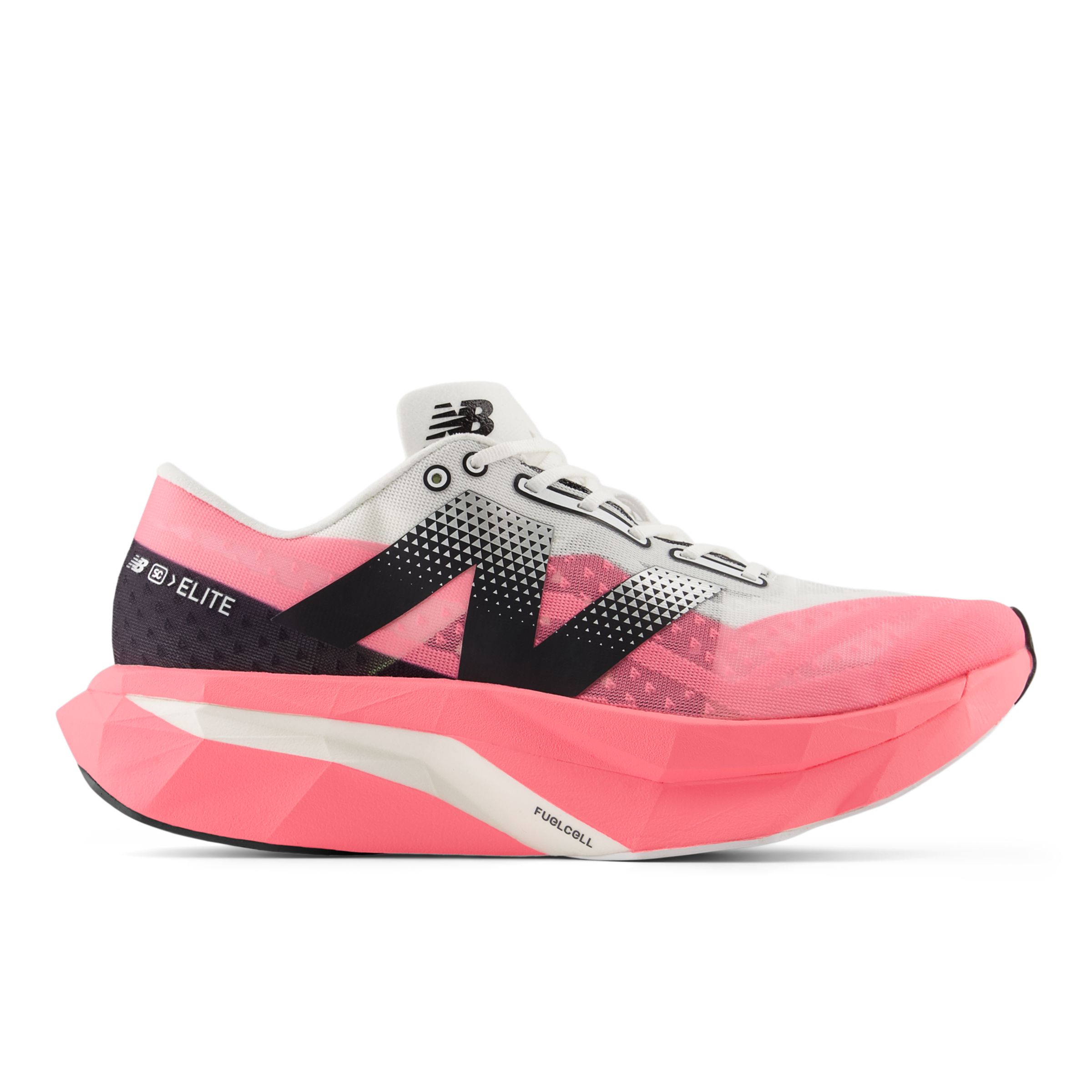 New Balance Men's FuelCell SuperComp Elite v4 in Pink/White/Black Synthetic, size 7