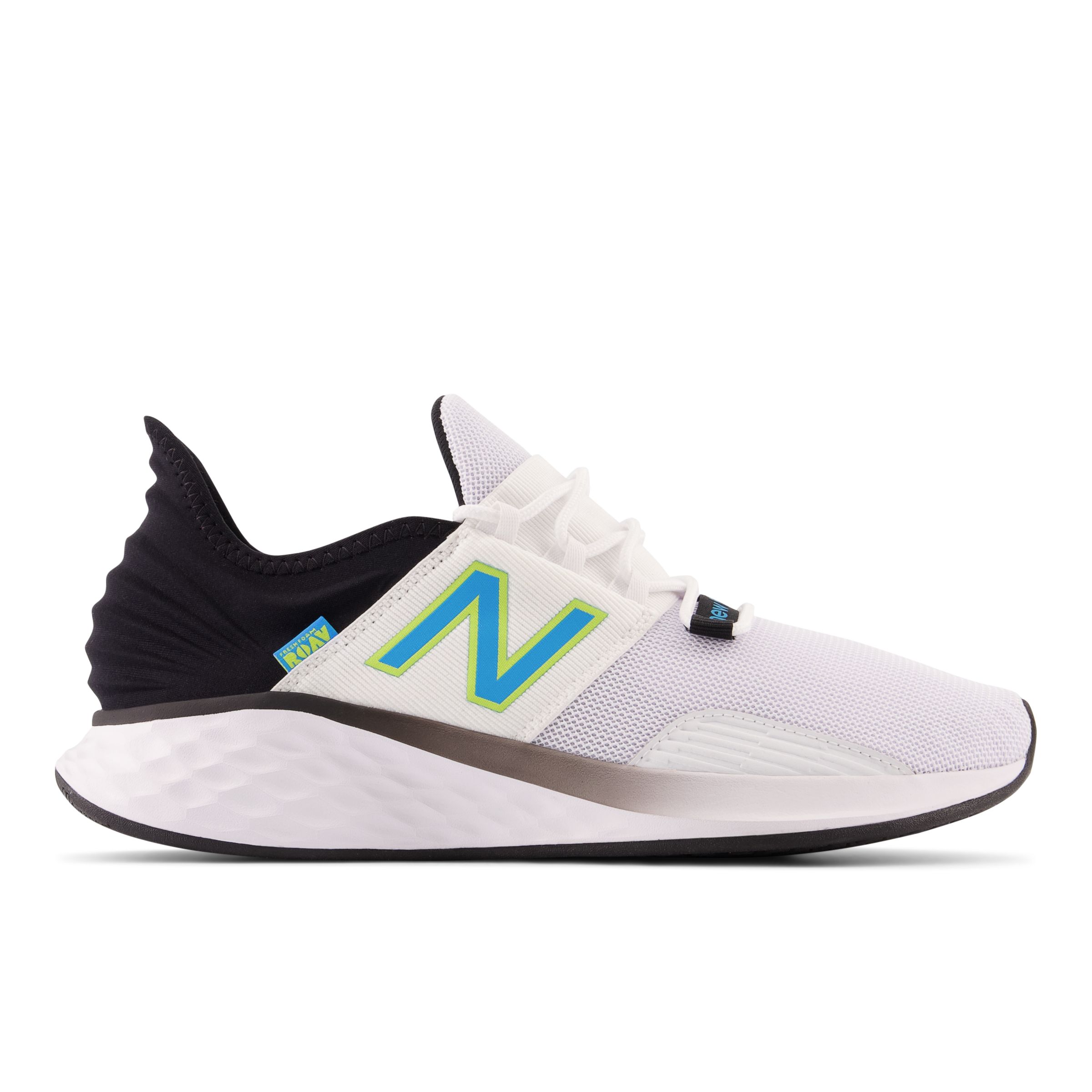 

New Balance Men's Fresh Foam Roav White/Blue/Yellow - White/Blue/Yellow