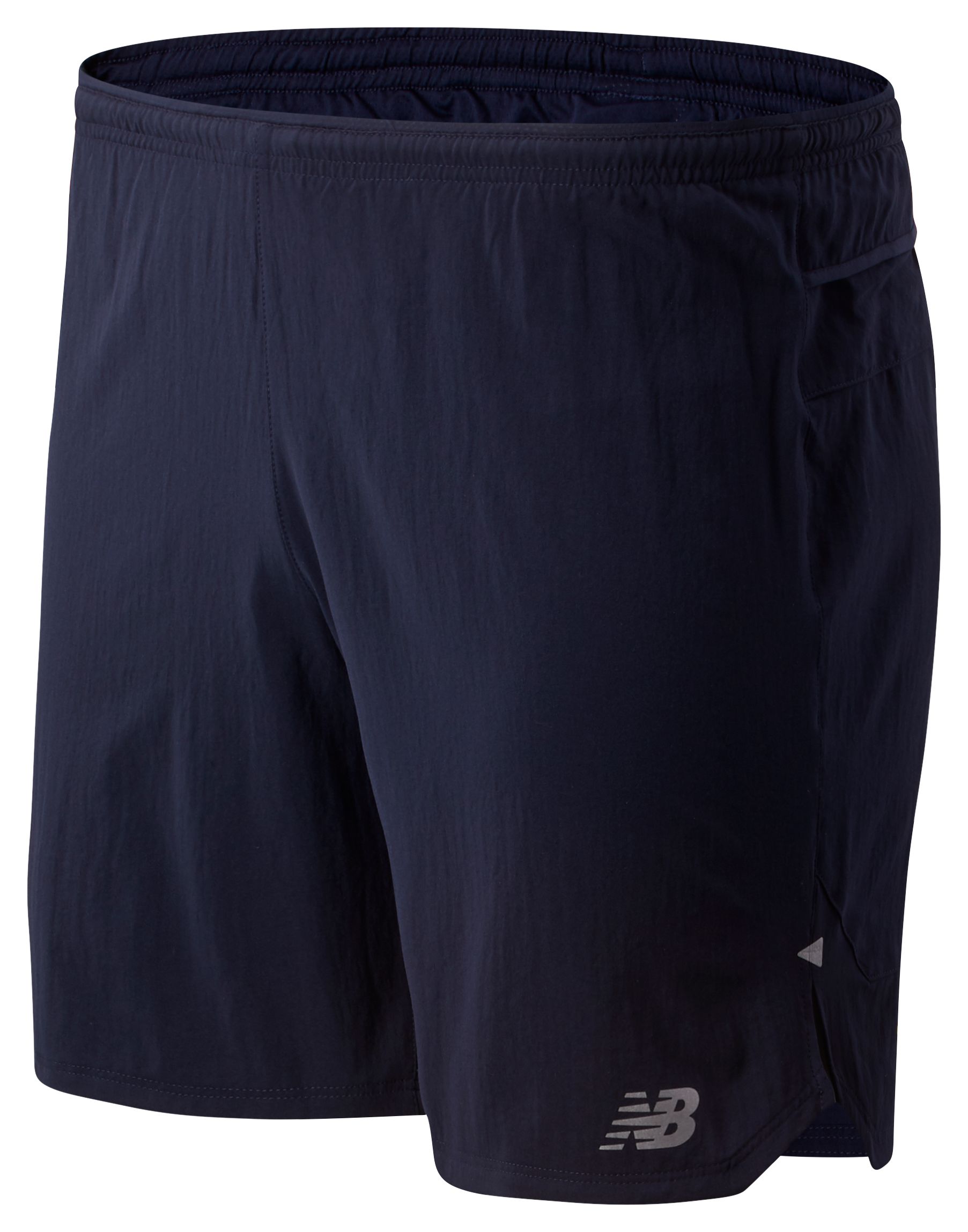 new balance men's 7 inch running shorts black