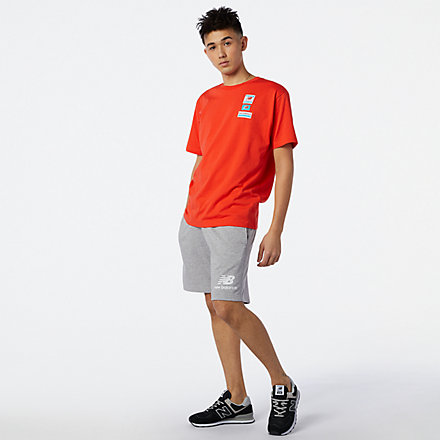 NB Short NB Essentials Stacked Logo, MS03558AG image number null