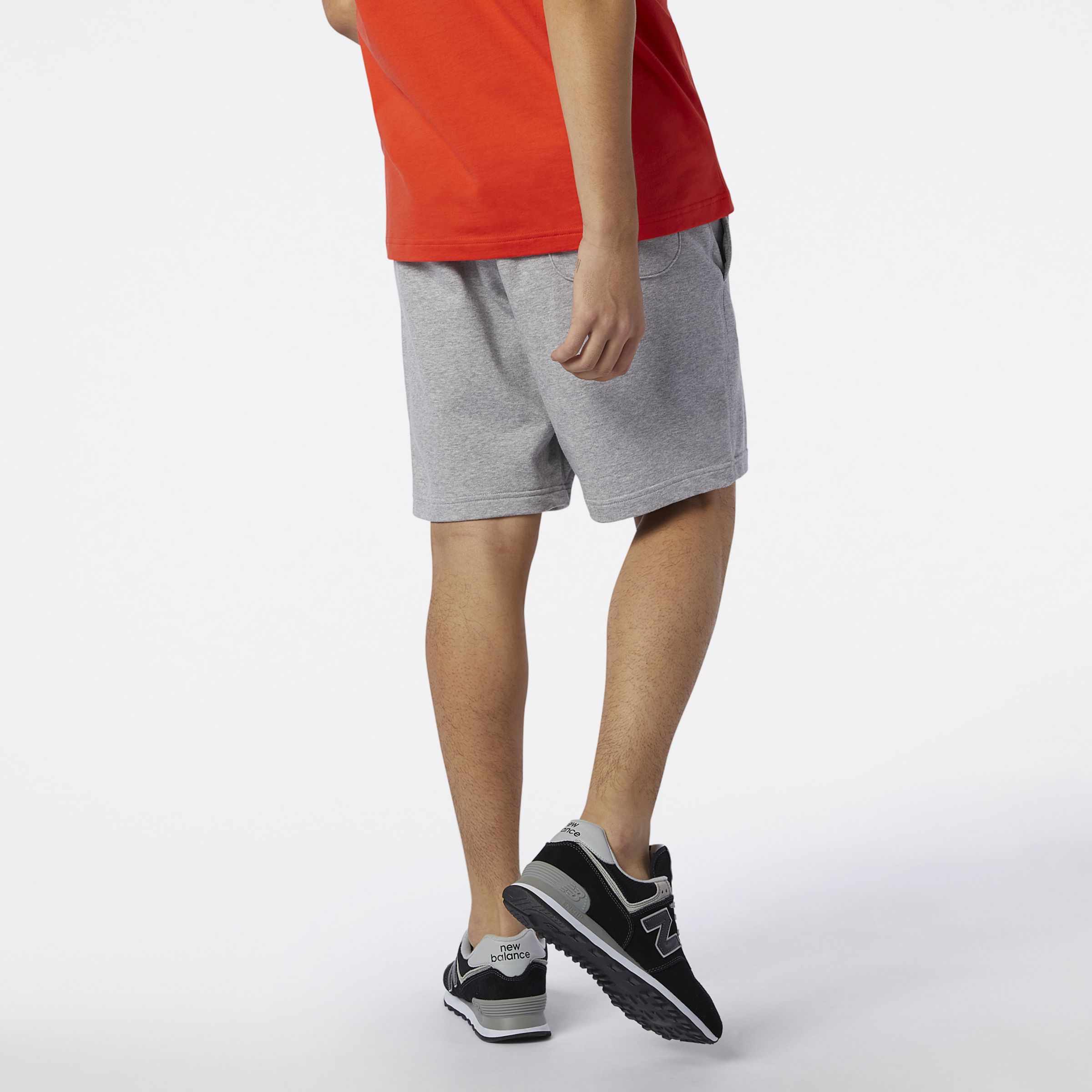 new balance stacked logo shorts