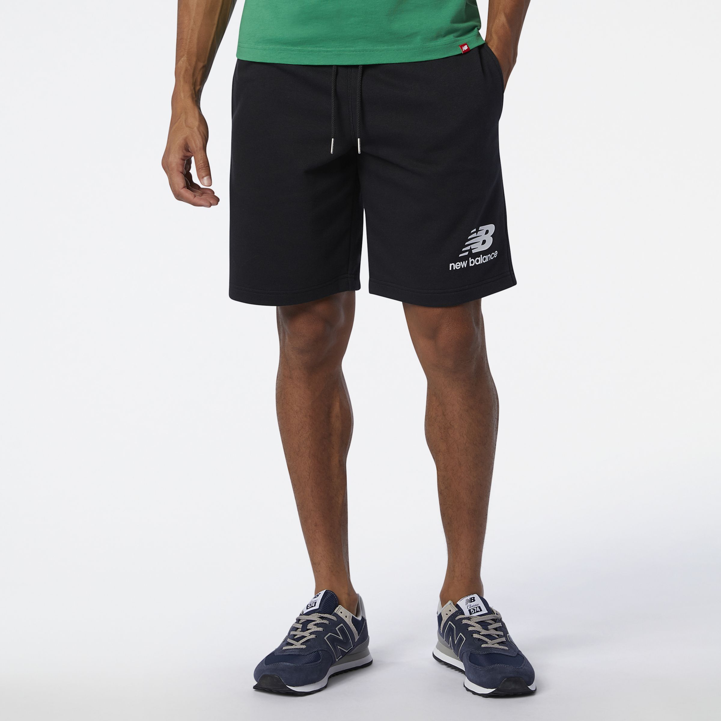 

New Balance Men's NB Essentials Stacked Logo Short Black - Black