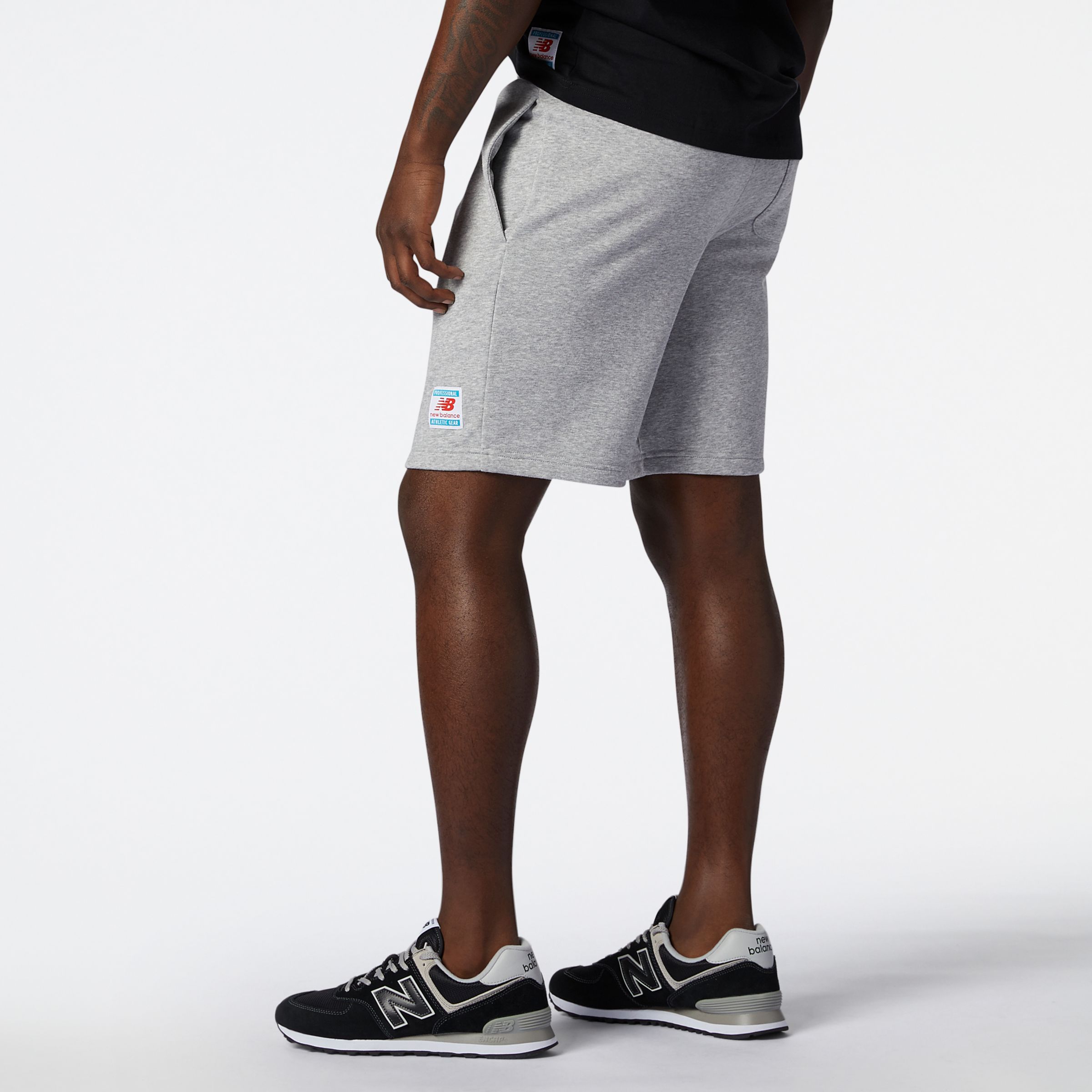 new balance fleece shorts mens