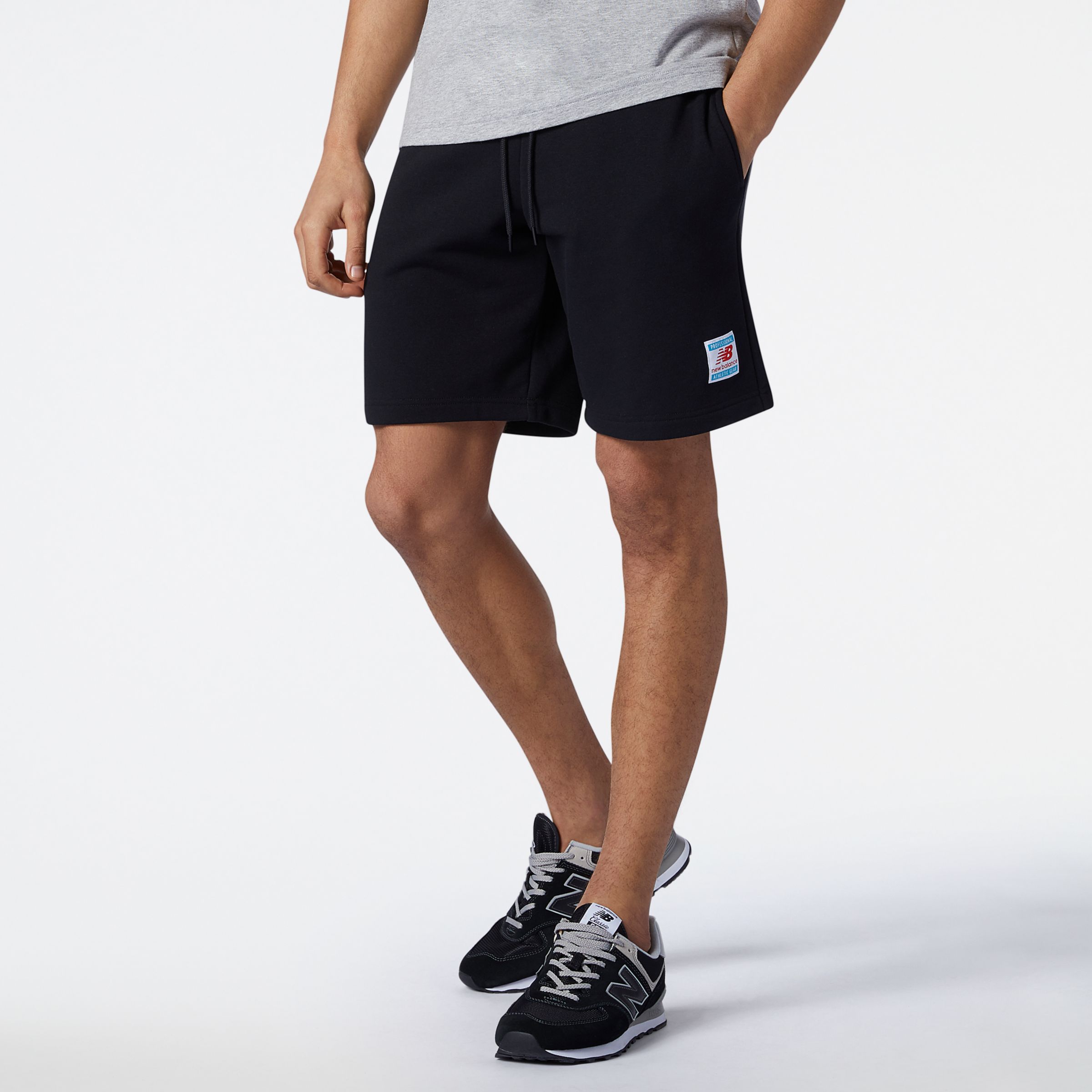 new balance 574 with shorts