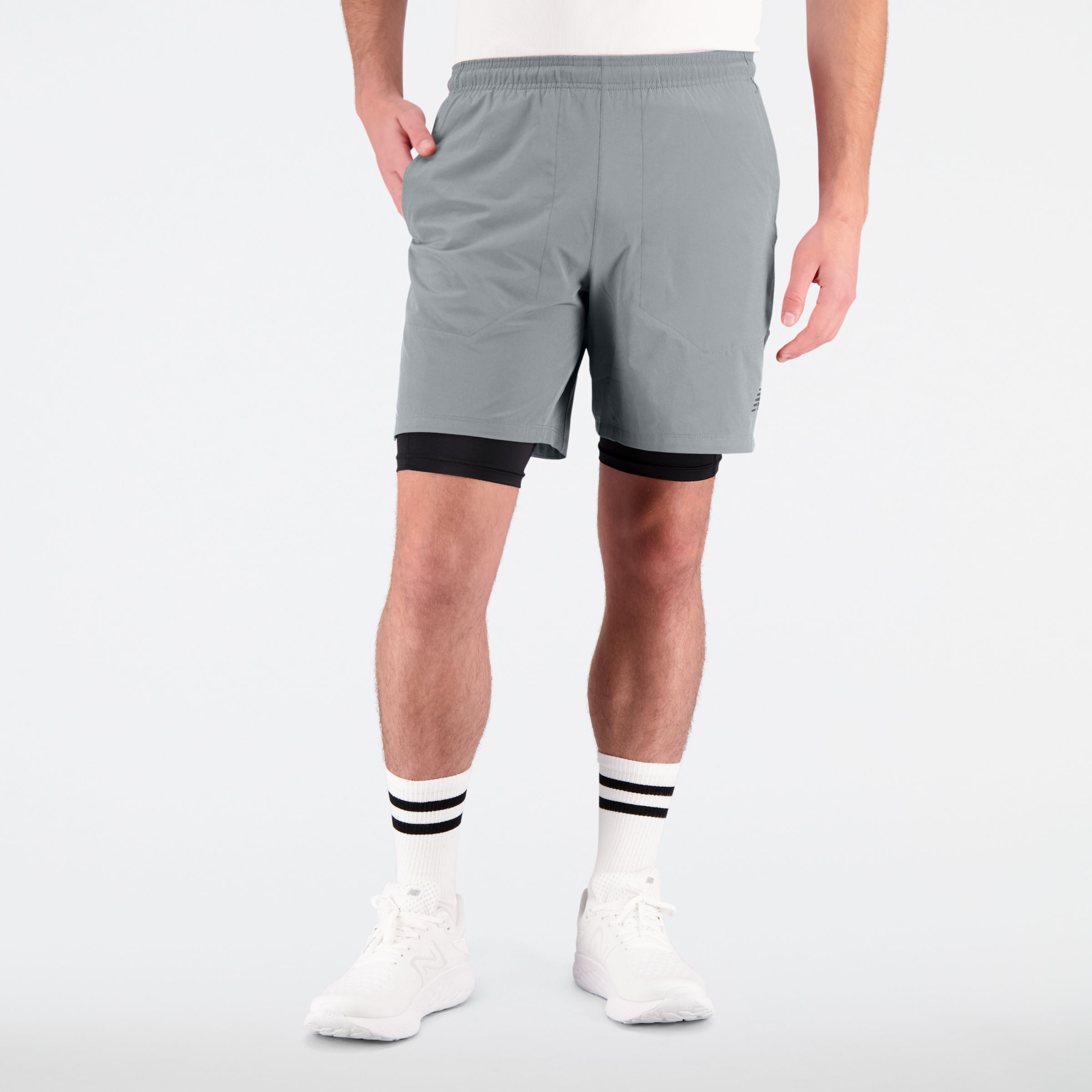 

New Balance Men's R.W.Tech 7 Inch 2-in-1 Short Grey - Grey