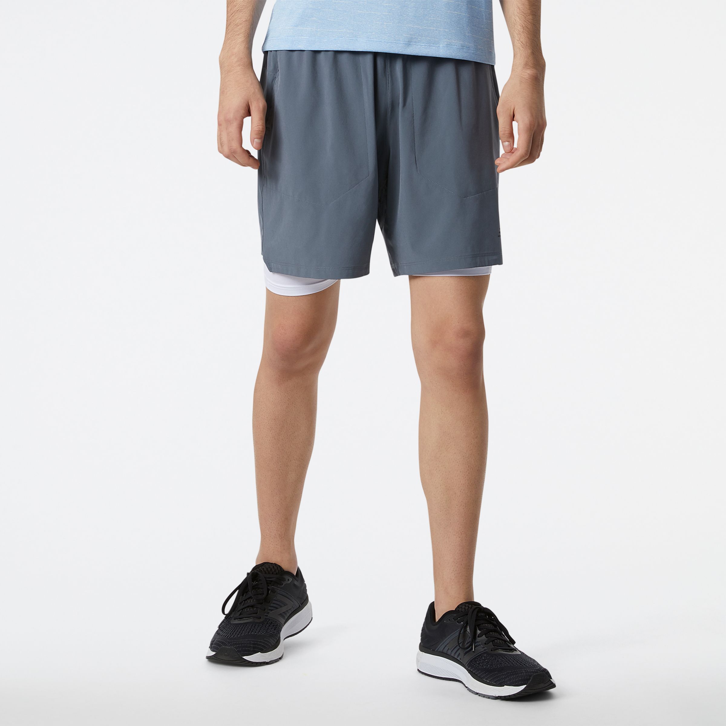 

New Balance Men's R.W.Tech 7 Inch 2-in-1 Short Grey - Grey
