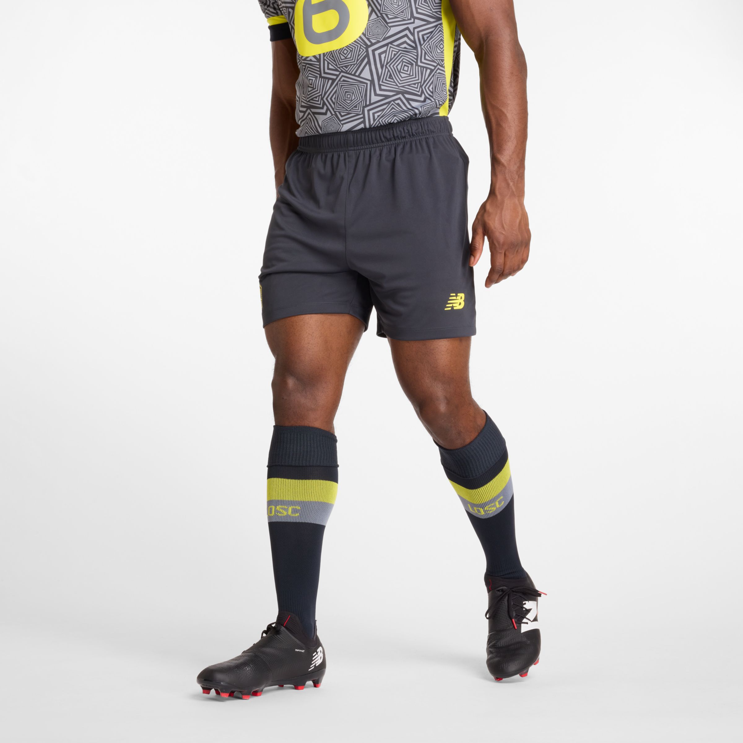 New Balance Homme Lille LOSC Third Short en Print/Pattern/Misc, Polyester, Taille M