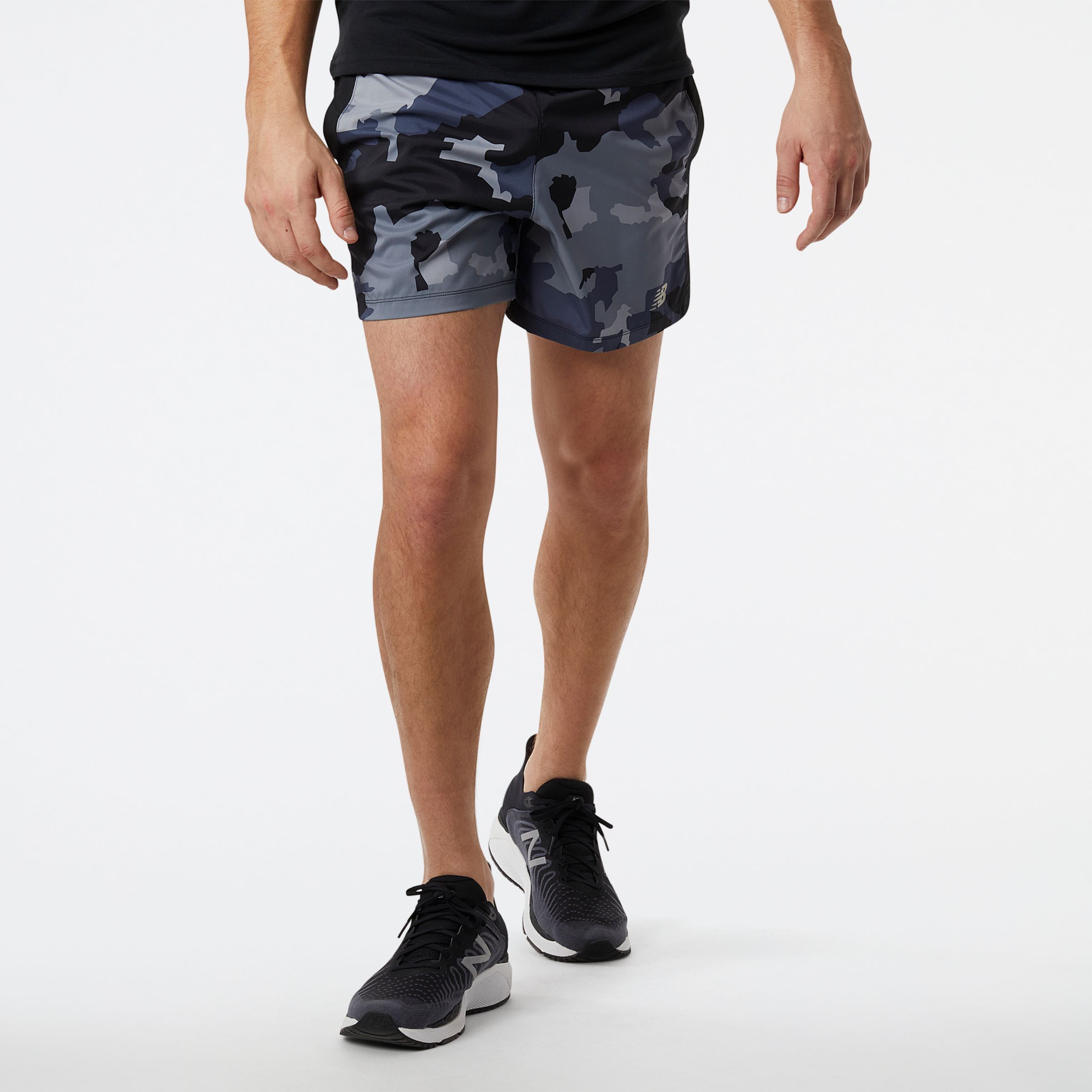 

New Balance Men's Printed Accelerate 5 Inch Short Grey - Grey