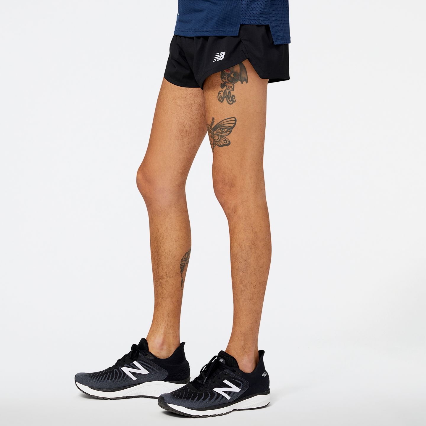 Мужские шорты New Balance Accelerate 3 Inch Split Short, цвет: Чёрный — фото 4