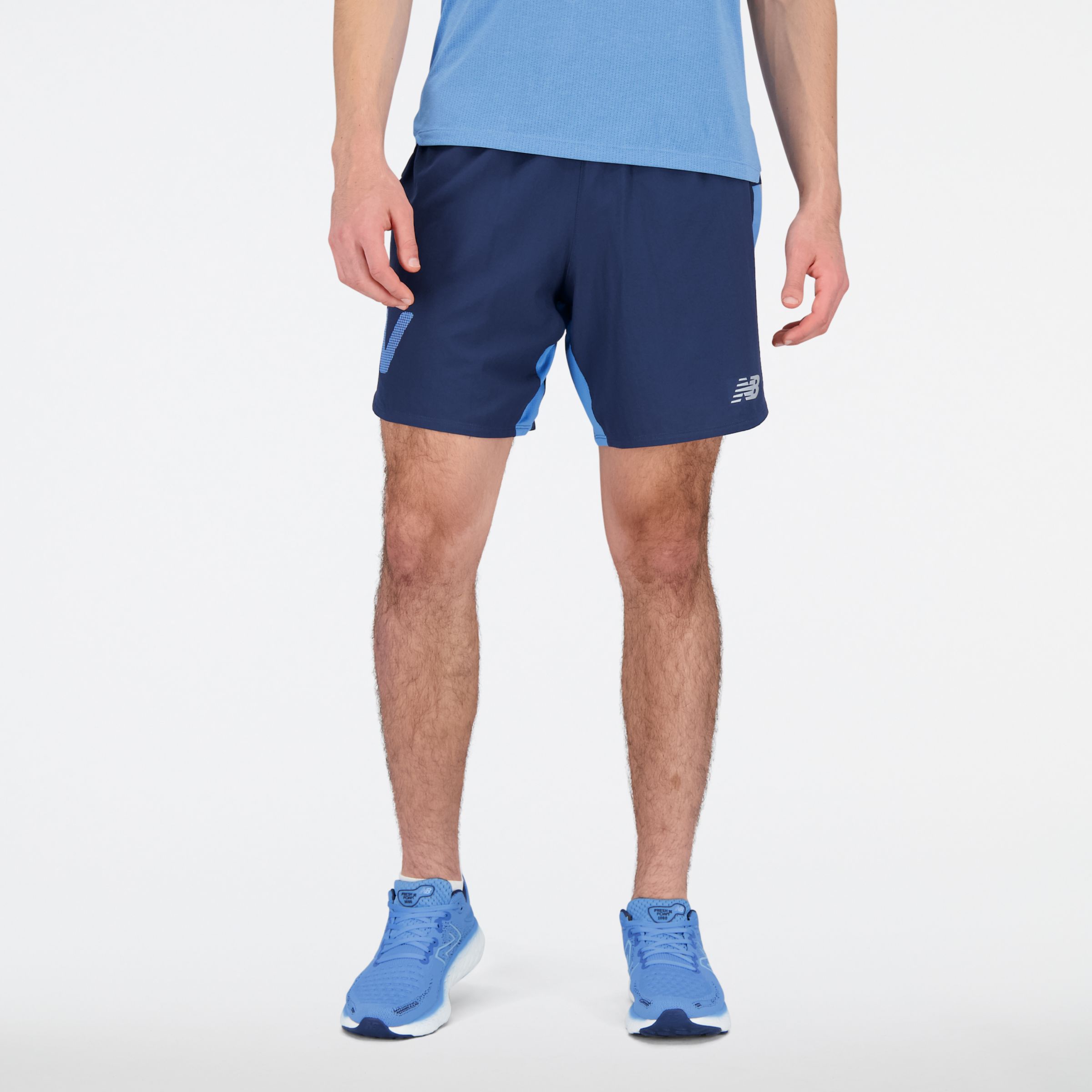 

New Balance Men's Graphic Impact Run 7 Inch Short Blue - Blue