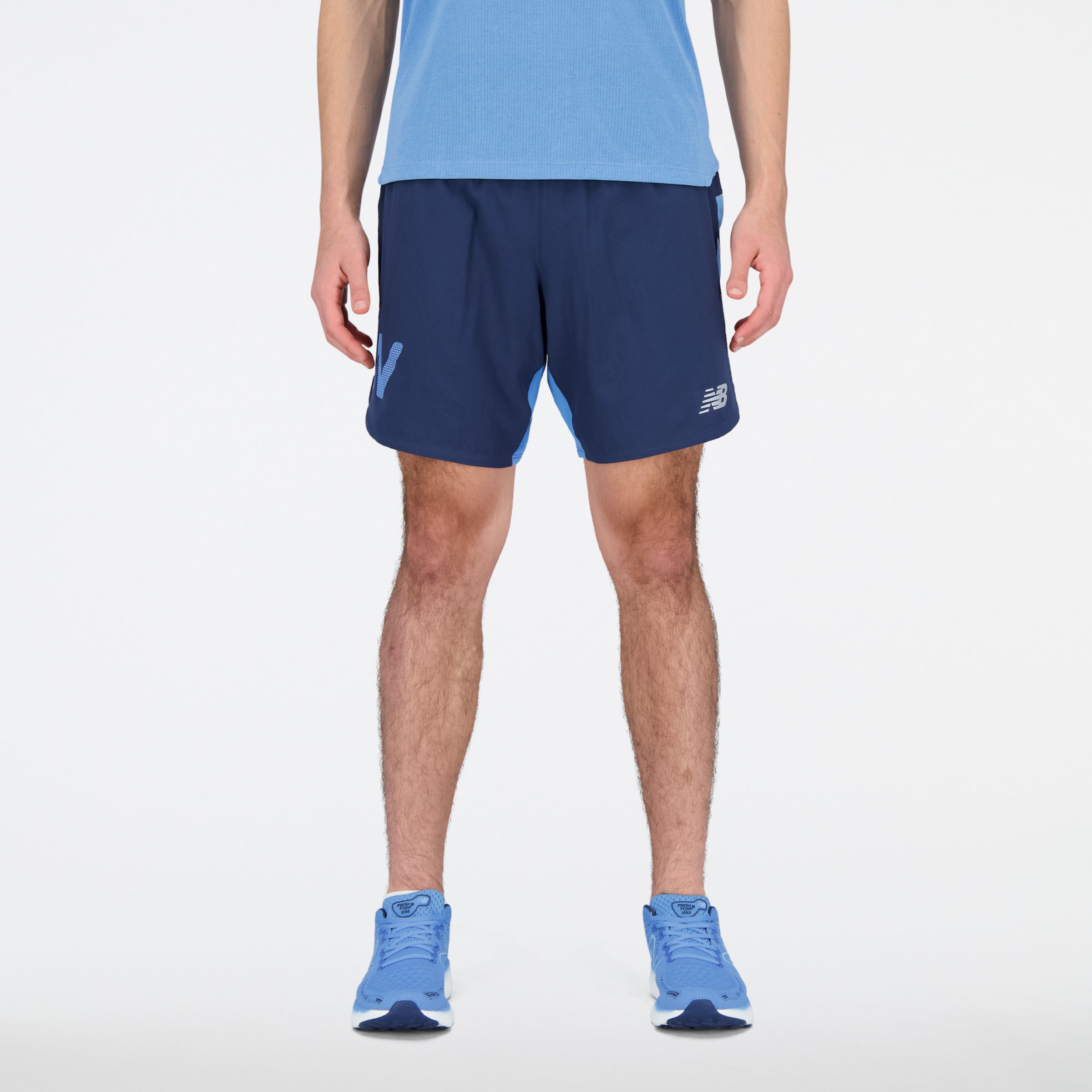 

New Balance Men's Graphic Impact Run 7 Inch Short Blue - Blue
