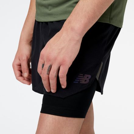 New Balance Mens Q Speed Fuel 2 in 1 5 Short