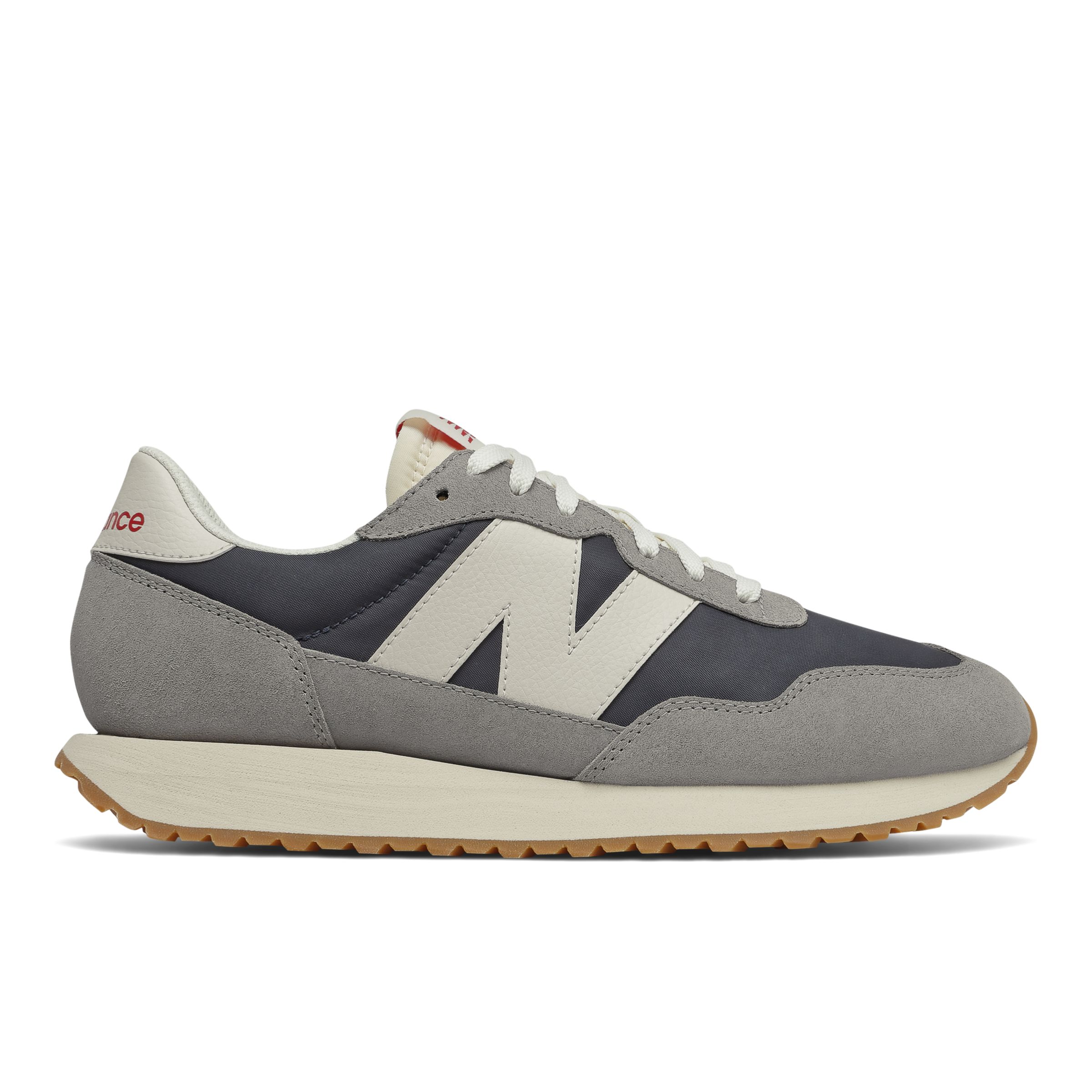 New Balance Men's 237 in Grey/Beige Suede/Mesh, size 9