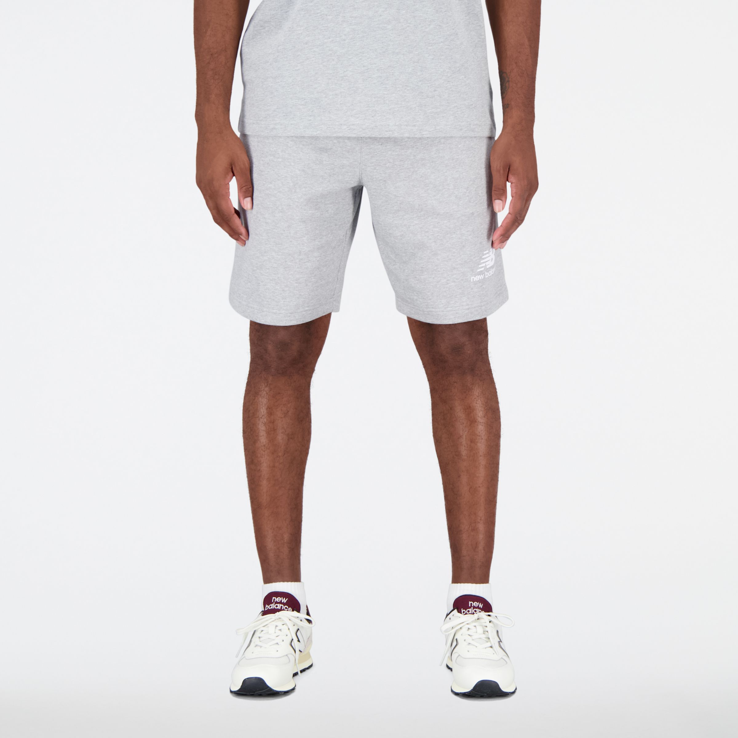 Herren Essentials Stacked Logo French Terry Shorts - New Balance