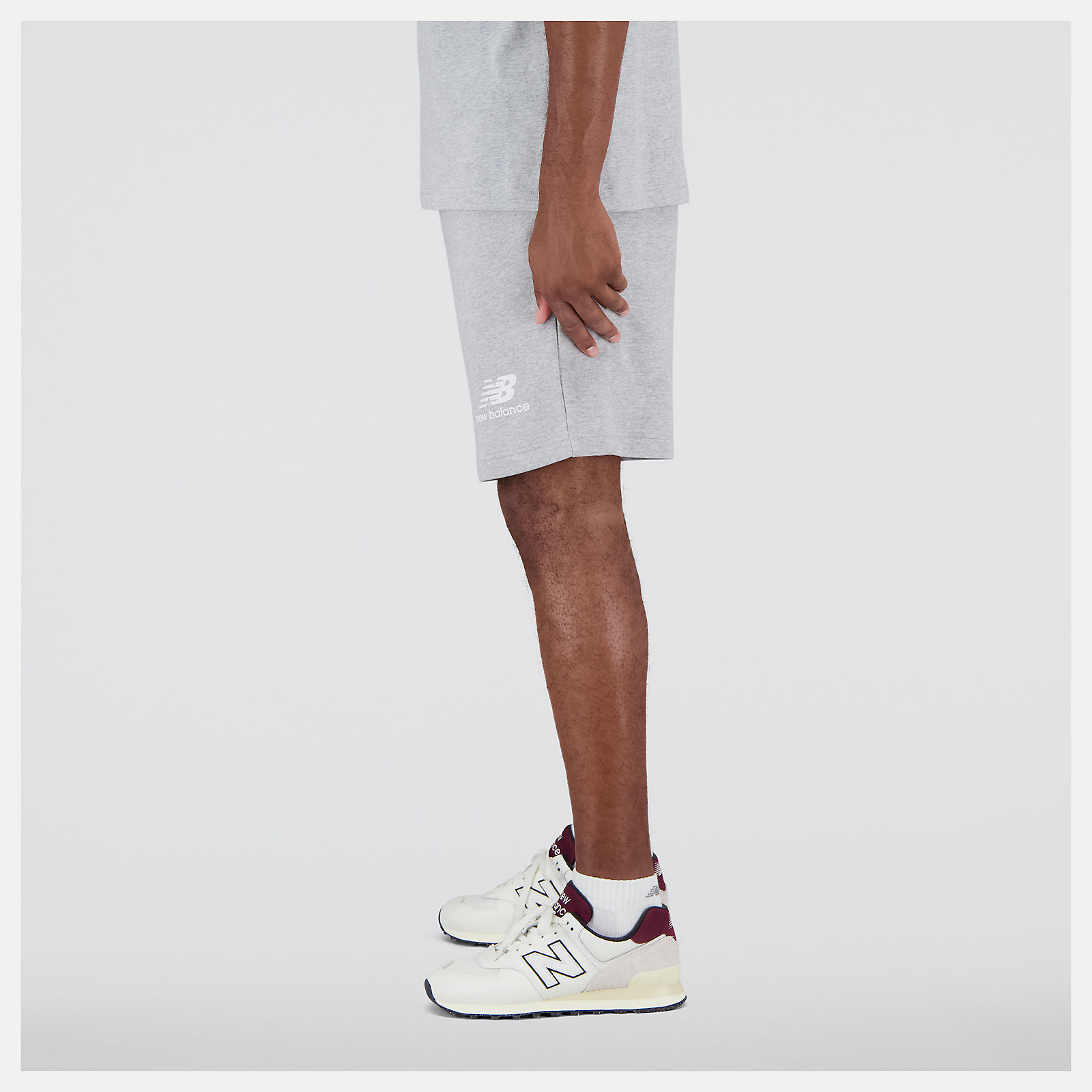 Men's Essentials Stacked Logo French Terry Short Apparel - New Balance