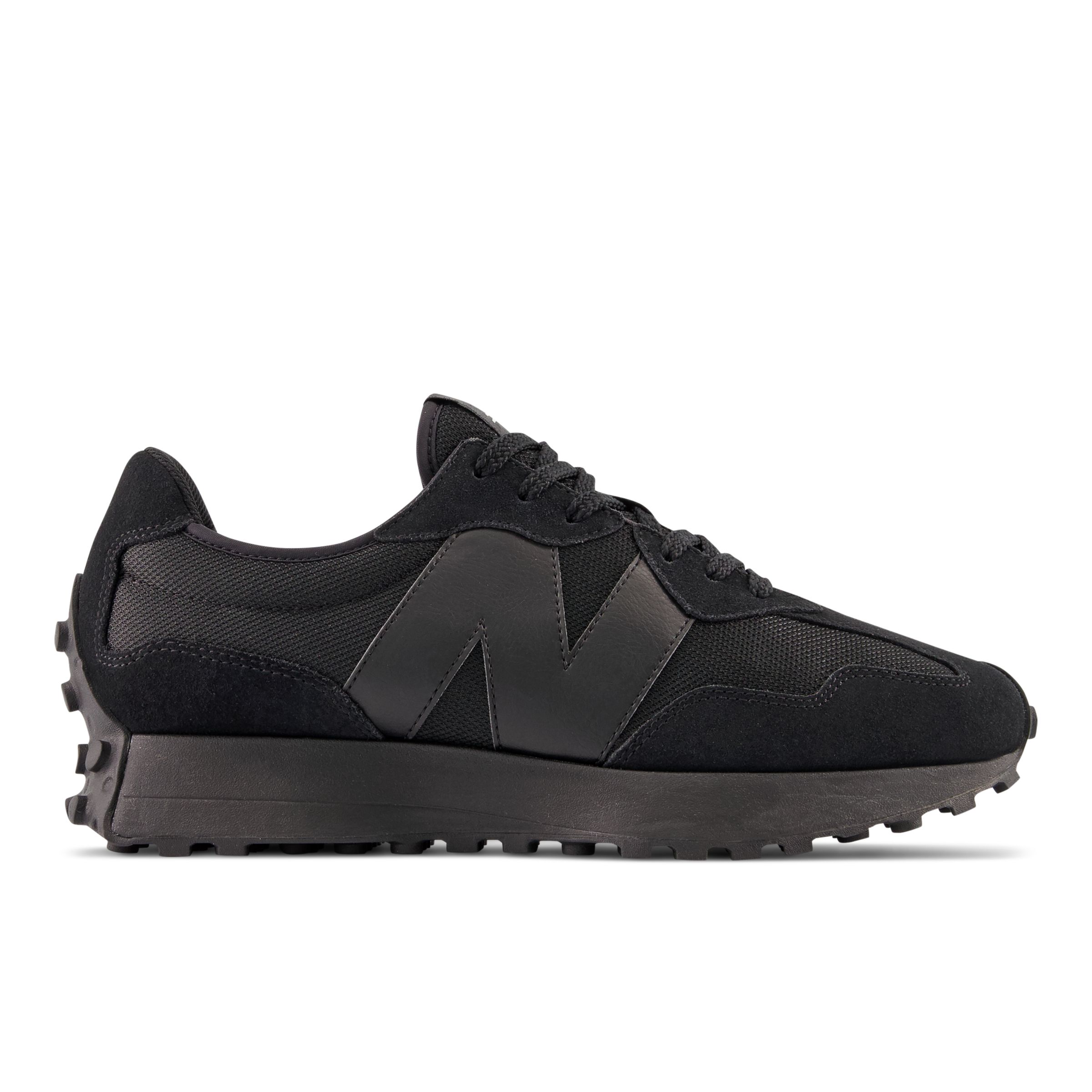 New Balance Unisex 327 in Black Suede/Mesh, size 9