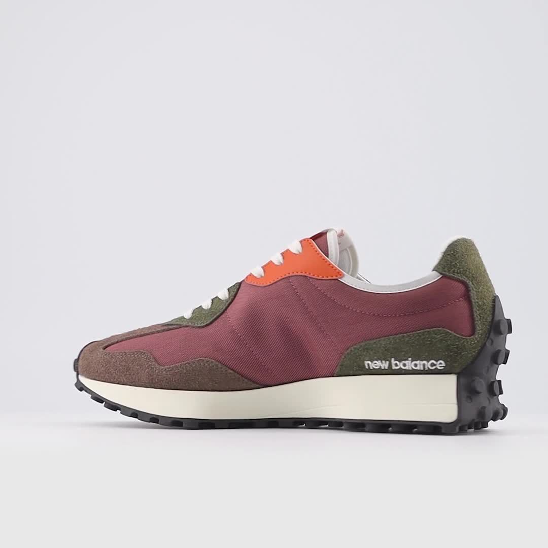 New balance 327 burgundy hot sale mens