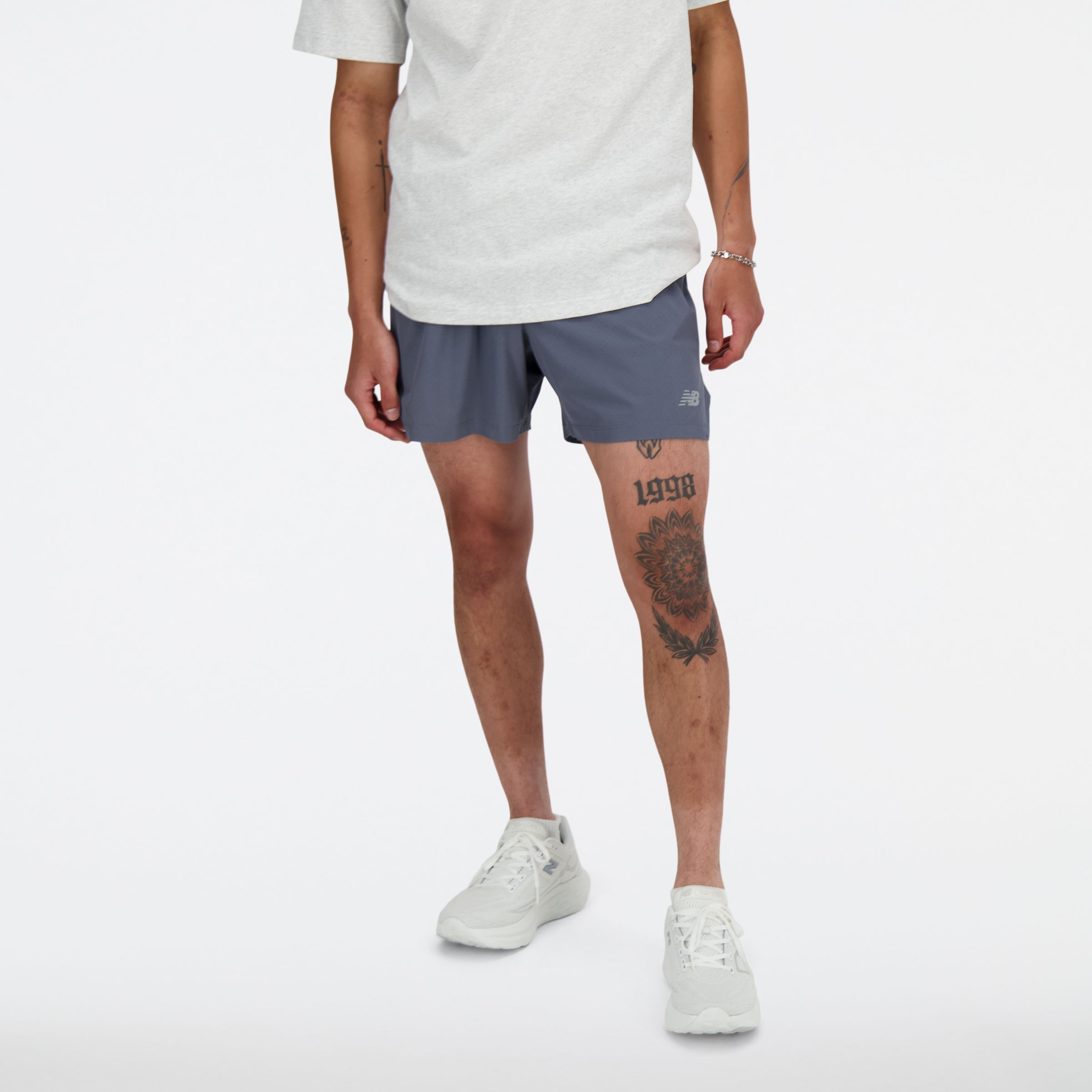 New Balance Men's Rc Short 5" In Grey