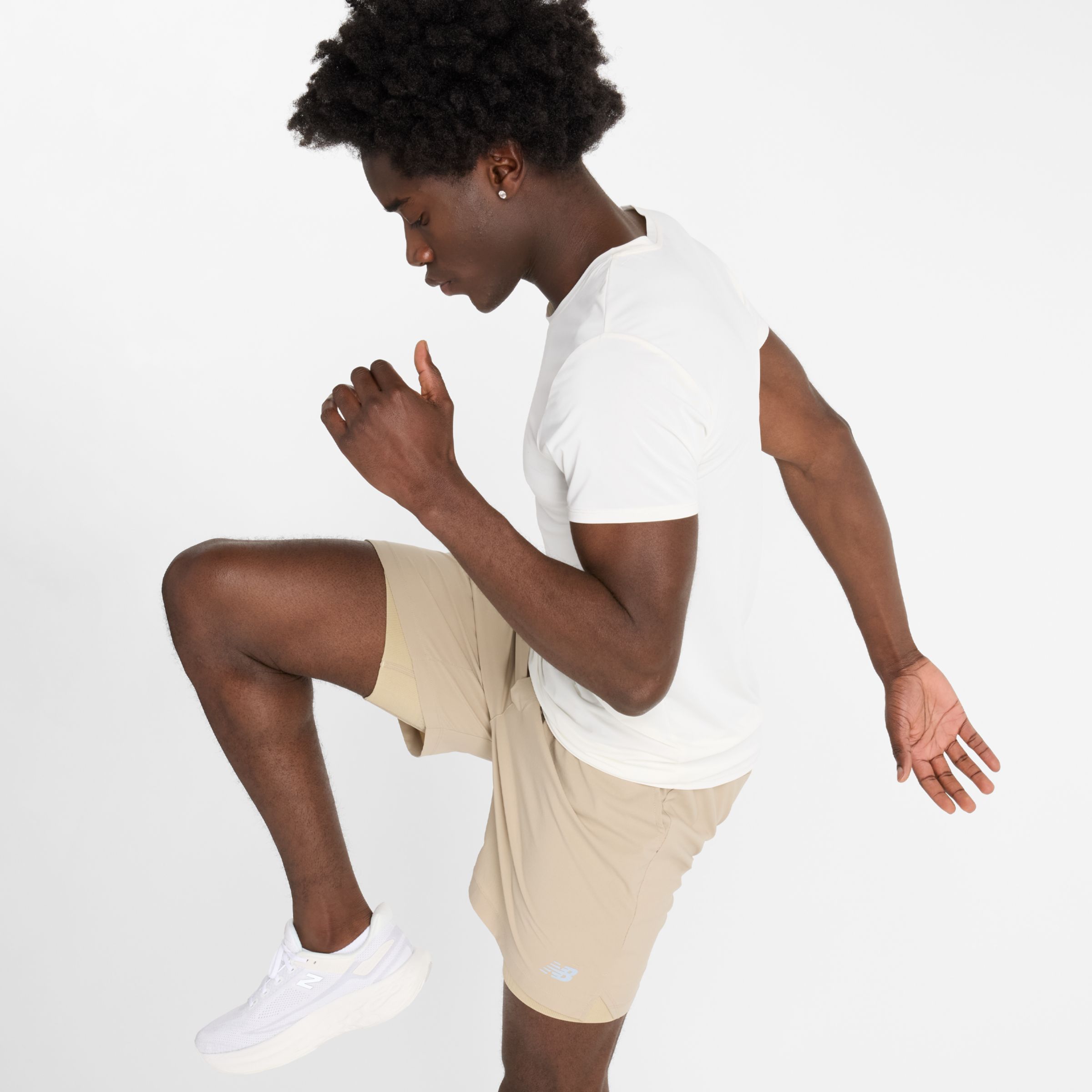 New Balance Homme AC Lined Short 7" en Gris, Polytissé, Taille S