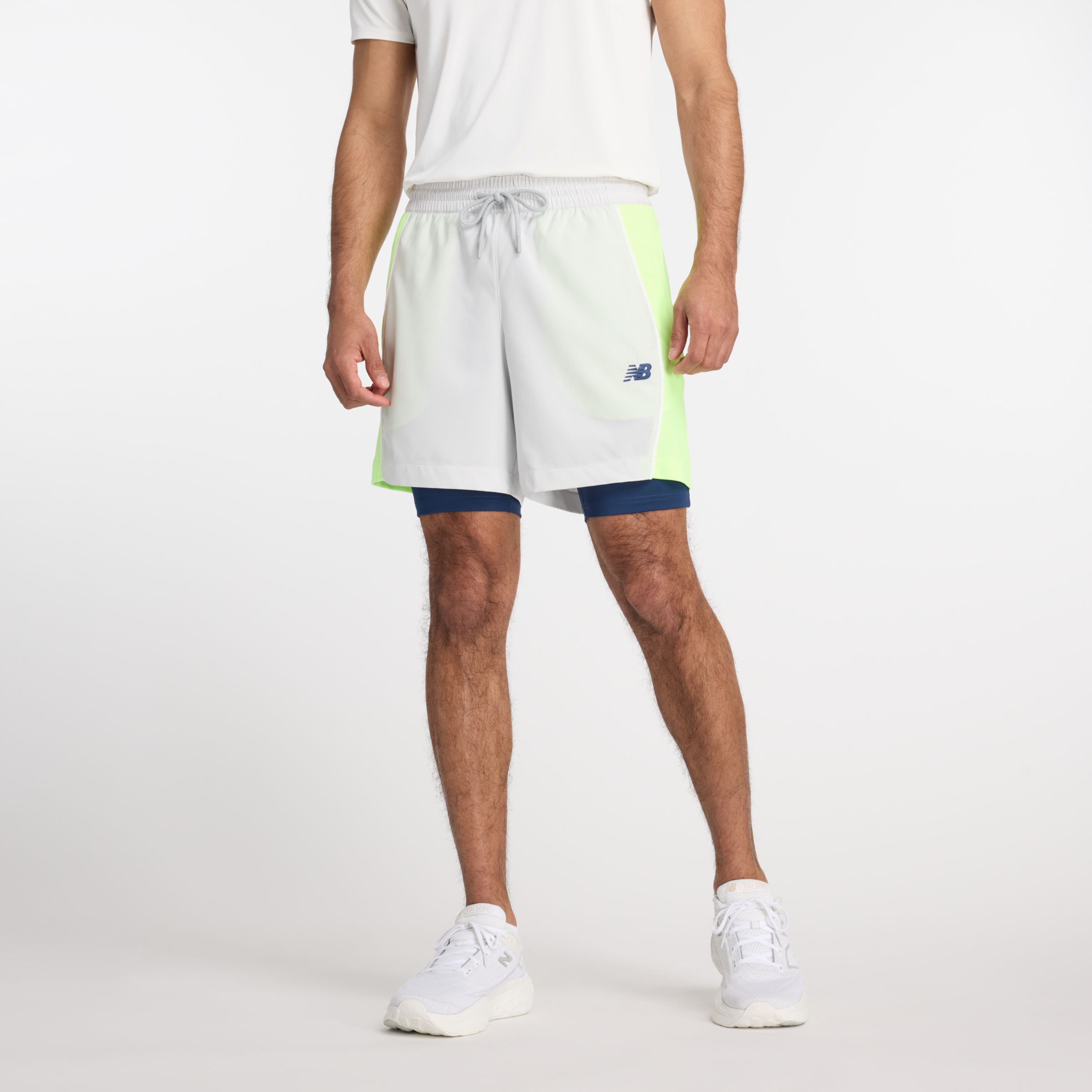 

New Balance Men's Hoops On Court 2 in 1 Short Grey - Grey