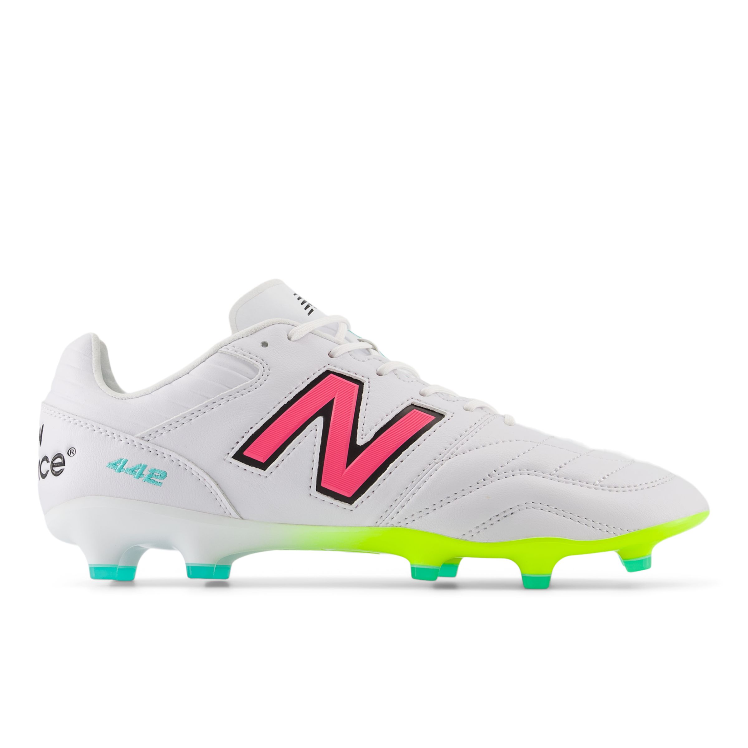 

New Balance Unisex 442 PRO FG V2 White/Yellow/Pink - White/Yellow/Pink