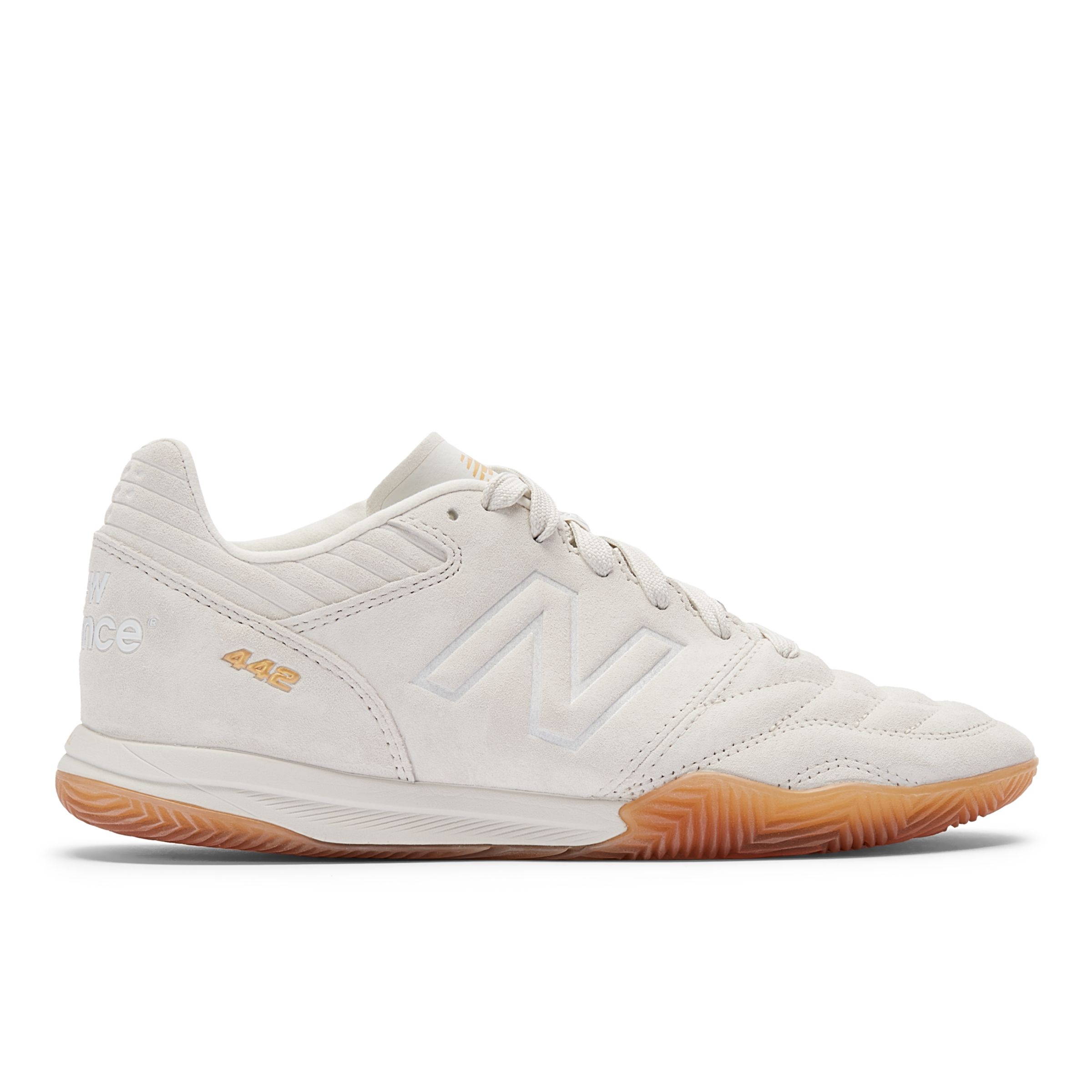 New Balance Men's 442 PRO IN LS V2 in Grey/White/Brown Synthetic, size 10
