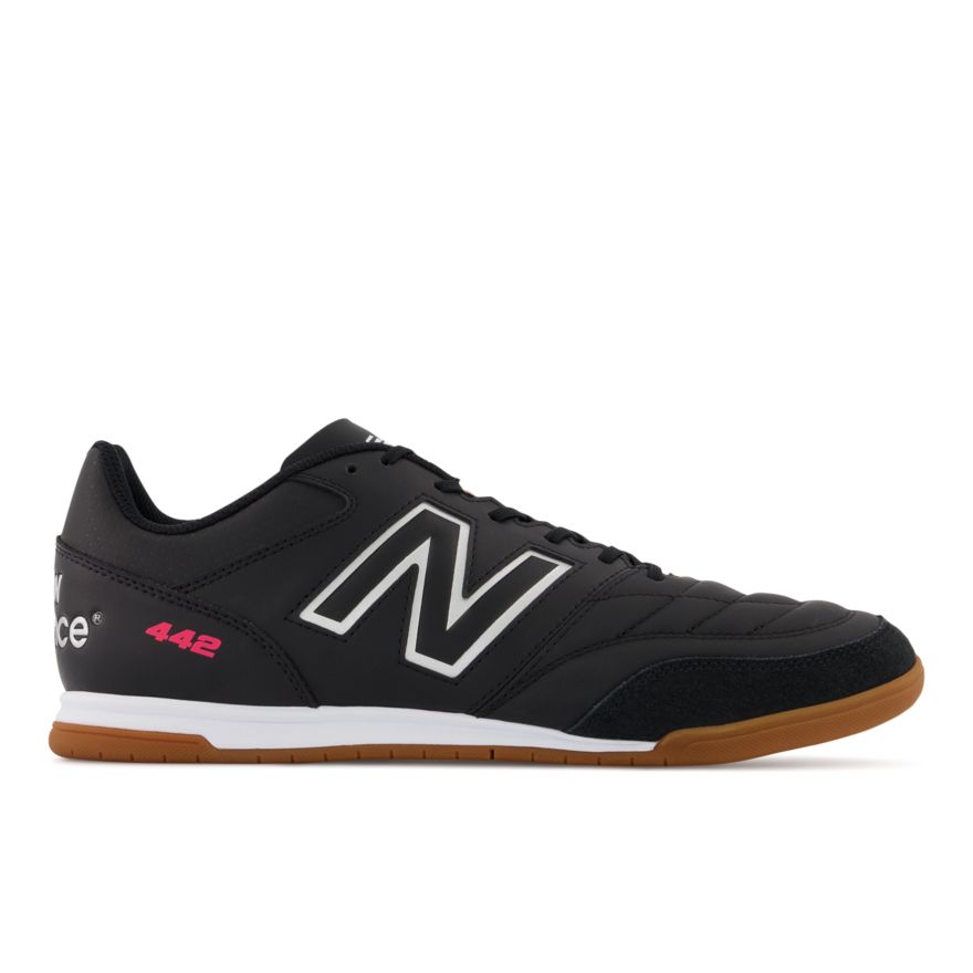 New Balance Men's 442 V2 Team IN Soccer Shoe (Black with White)