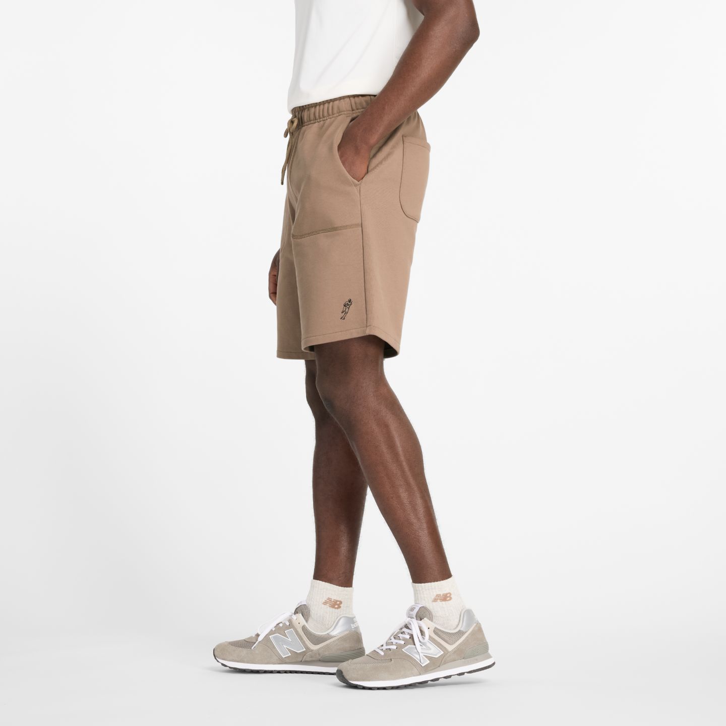 Мужские шорты New Balance Ohtani French Terry Short 9", цвет: Серо-бежевый — фото 5