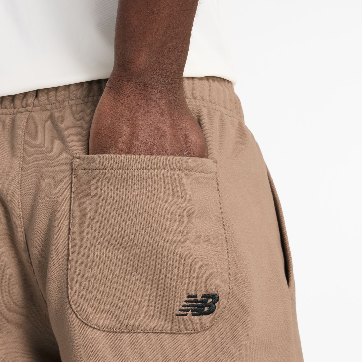 Мужские шорты New Balance Ohtani French Terry Short 9", цвет: Серо-бежевый — фото 6