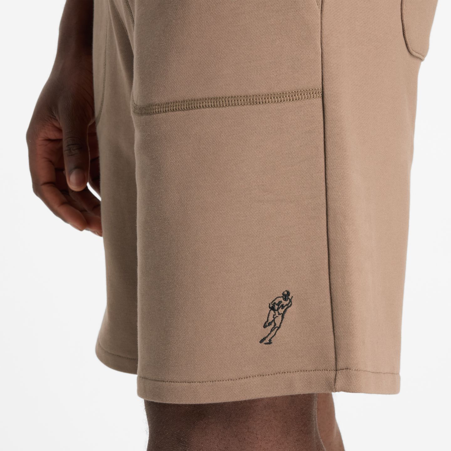 Мужские шорты New Balance Ohtani French Terry Short 9", цвет: Серо-бежевый — фото 7