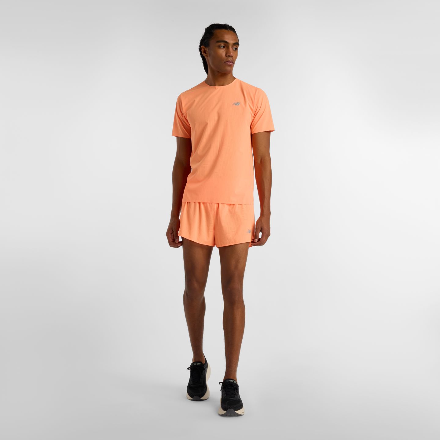 Мужские шорты New Balance RC Ultra Light Split Short 3", цвет: Манговый — фото 5