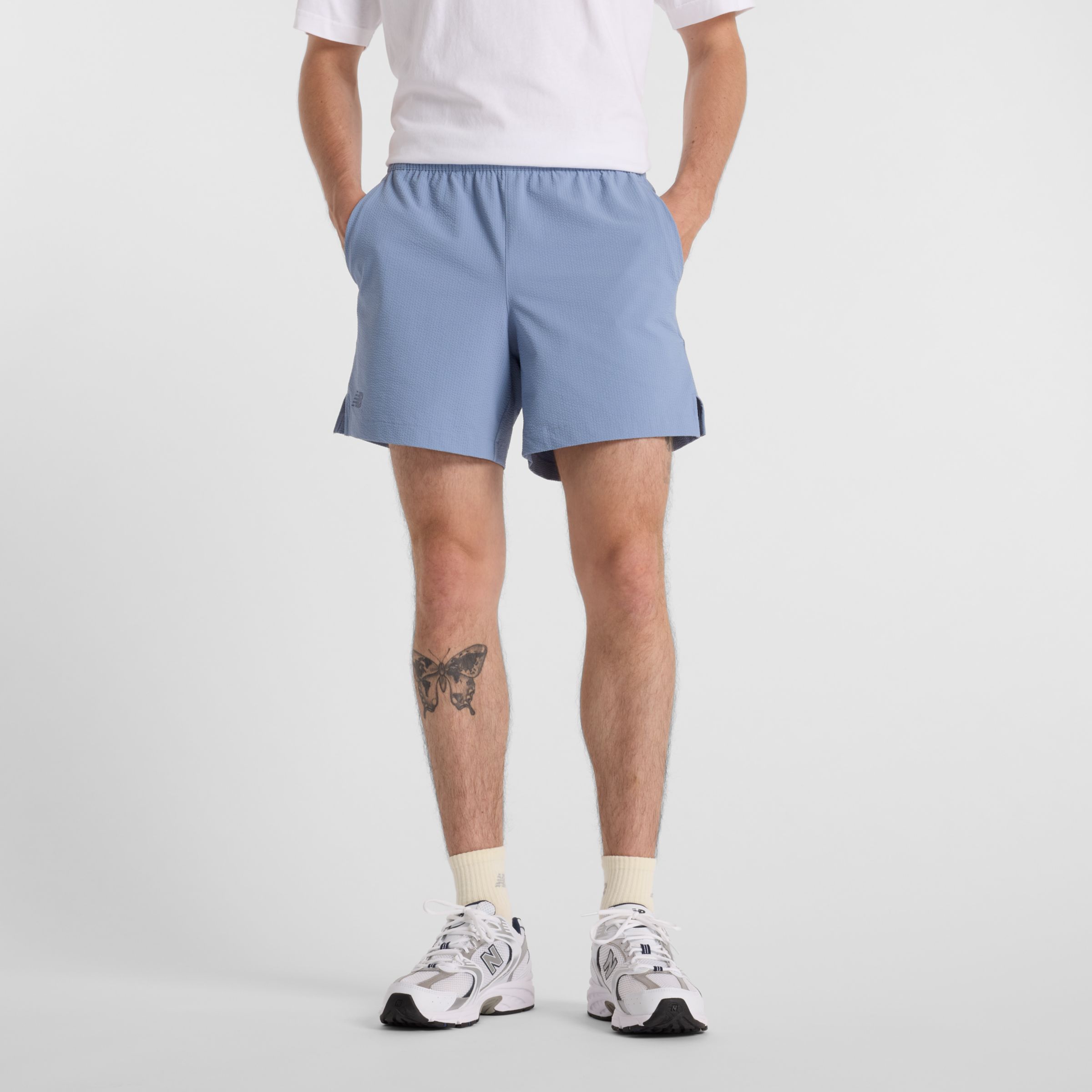 New Balance Uomo Tournament Seersucker Short, Politessuto, Taglia L