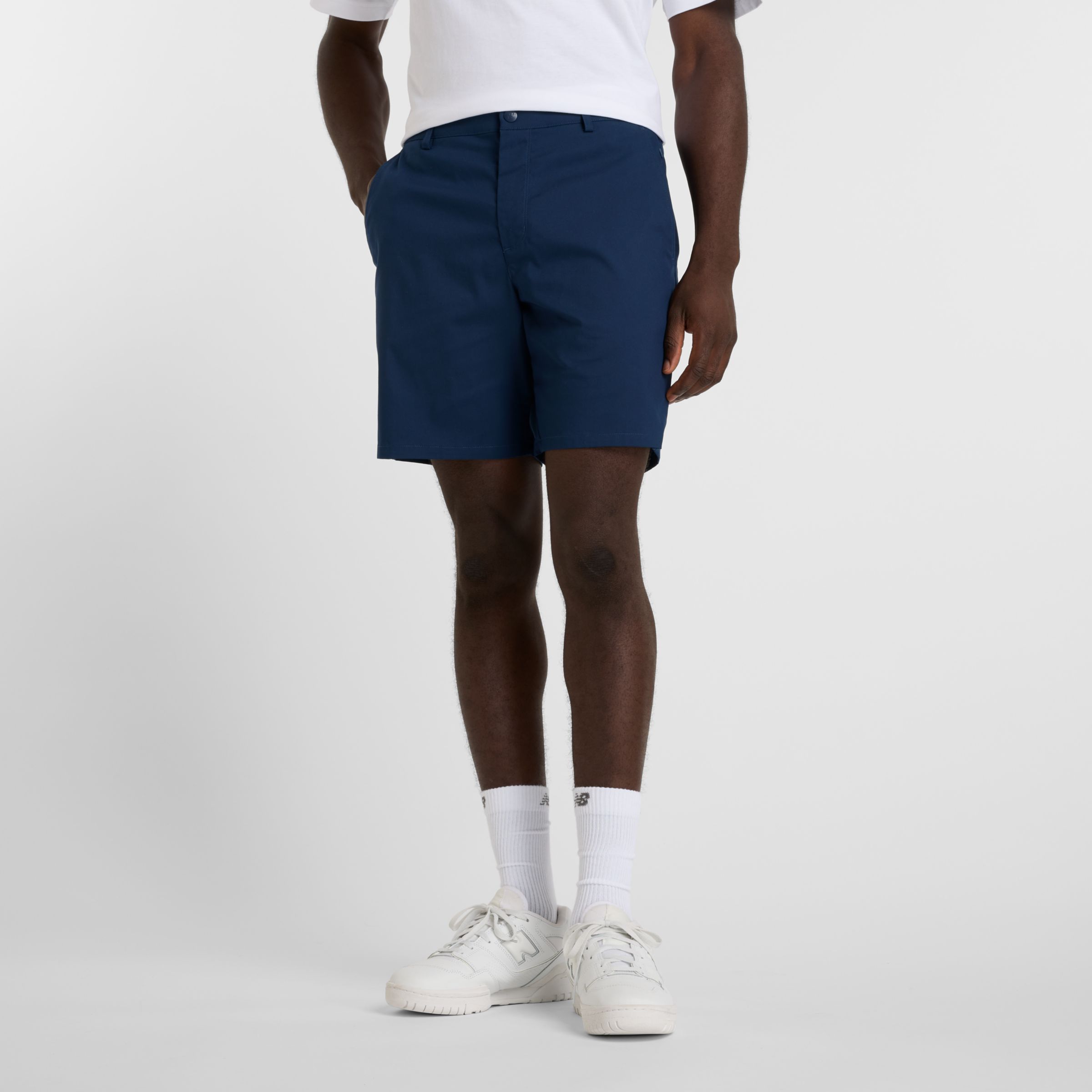 New Balance Men's Athletics Standard Short 7" in Blue Cotton Twill, size Small