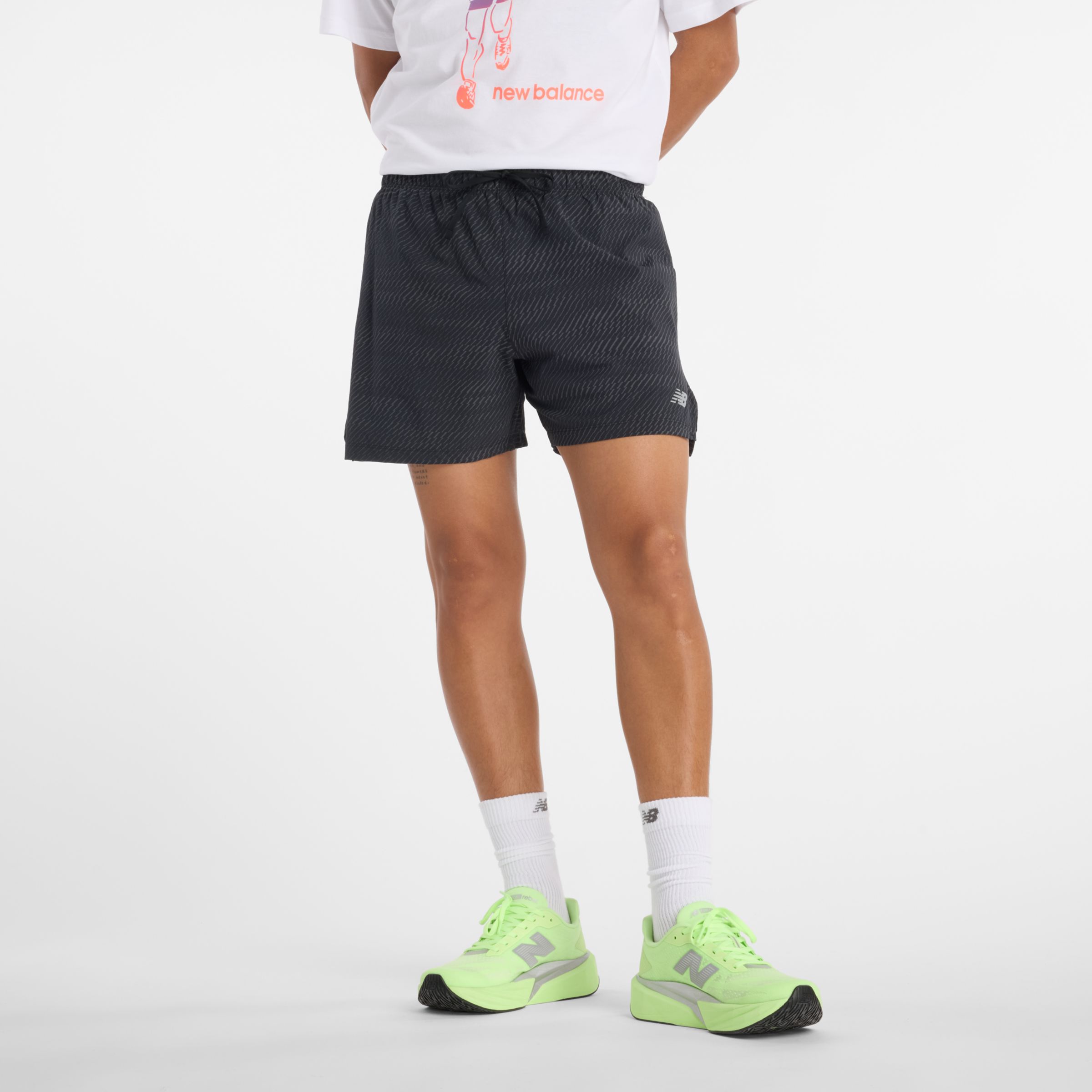 New Balance  Män RC Reflective Short 5" i Tryck / Mönster / Övrigt Polywoven